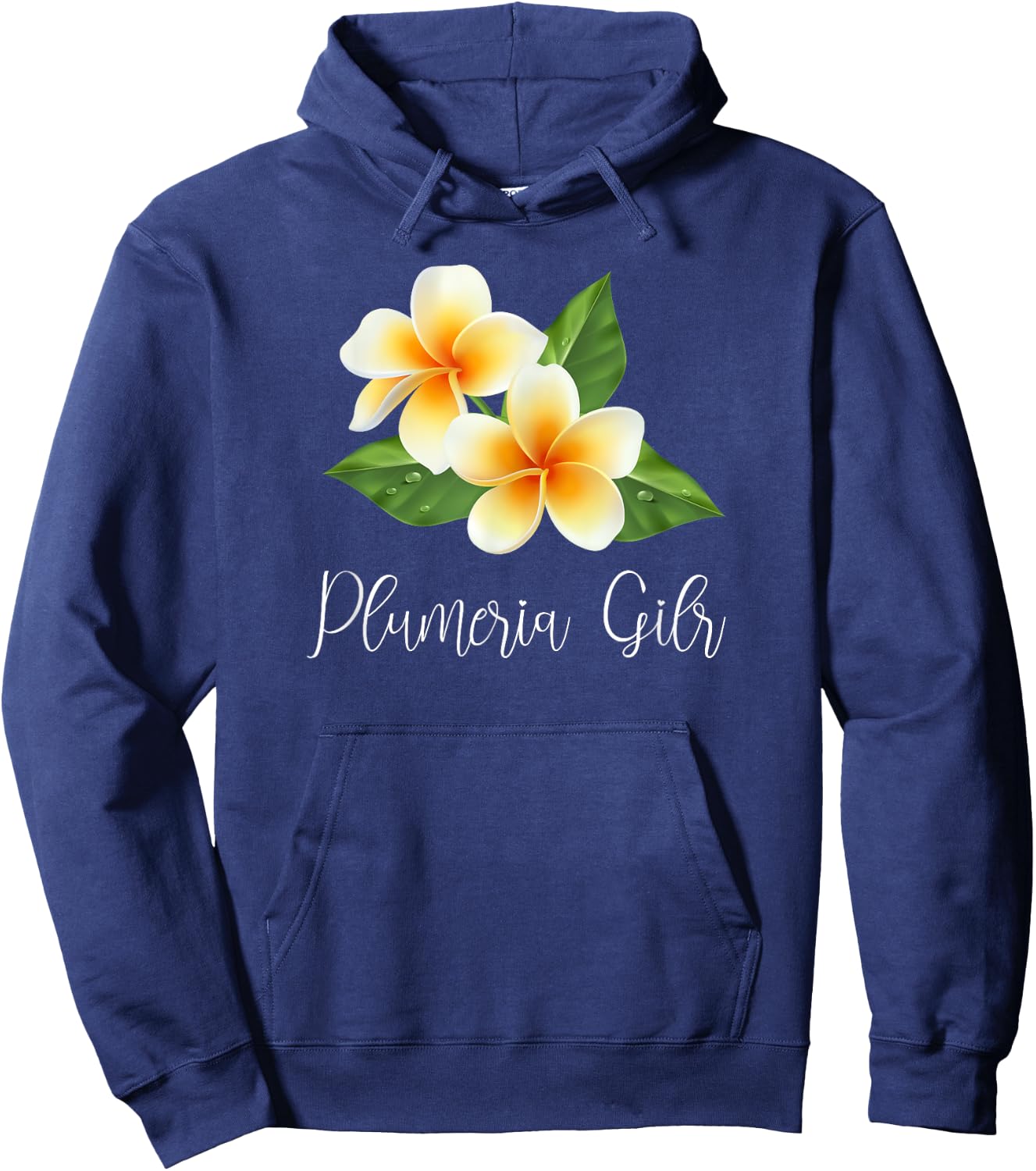 Gardening-design Tropical Plumeria (Frangipania) Hoodie - Hoodie | Navy