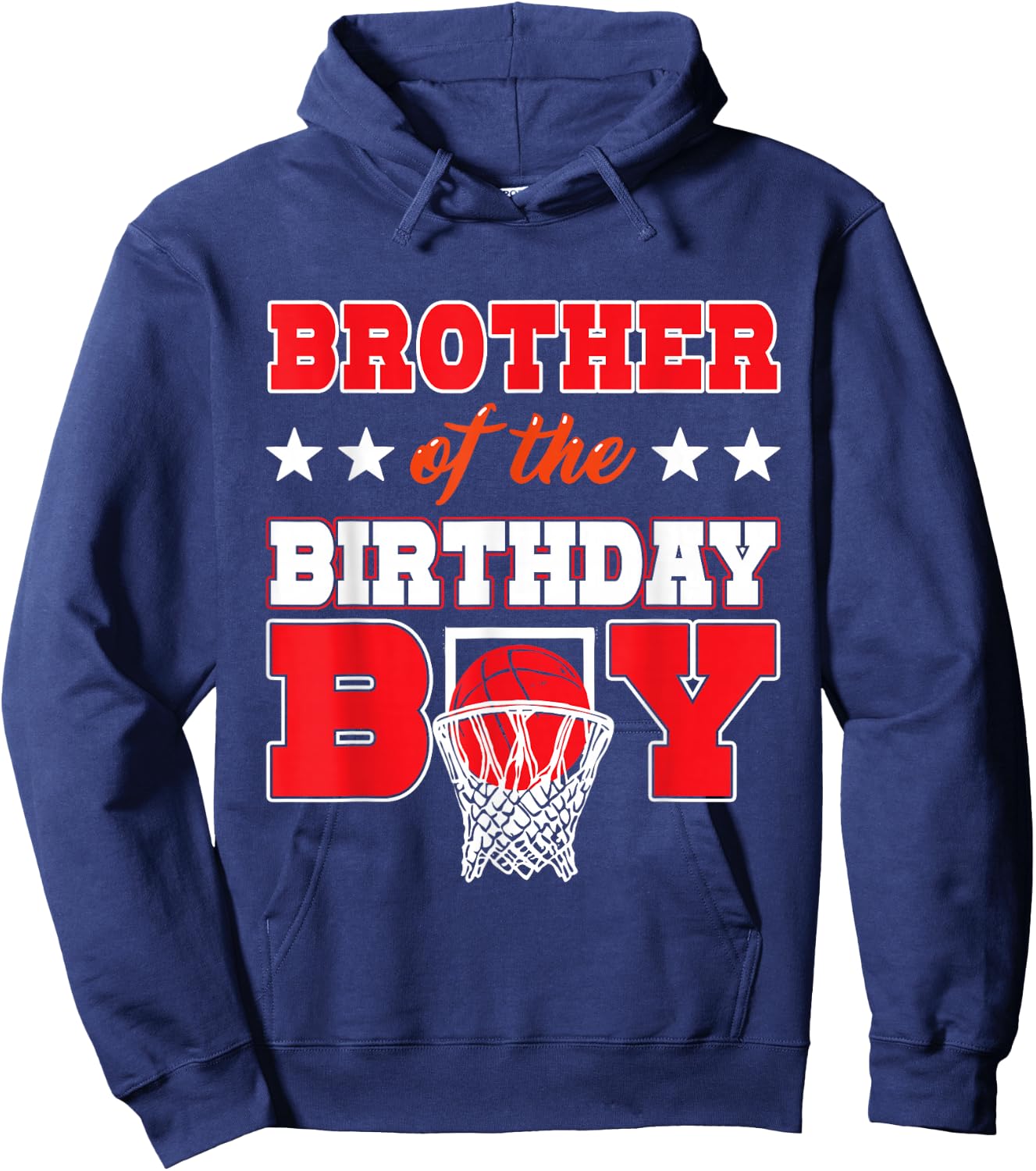 Basketball Party Brother of the Birthday Boy Baller Family Hoodie - Hoodie | Navy