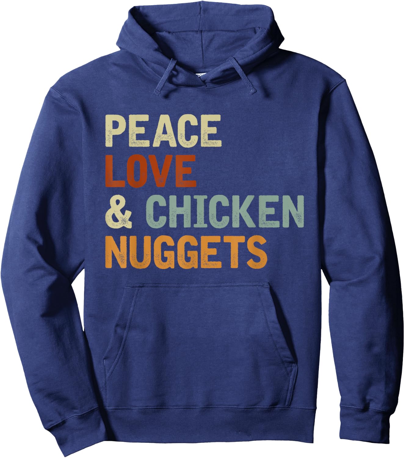 Funny Foodie Gift Fast Food Lover Hippie Chicken Nugget Hoodie - Hoodie | Navy