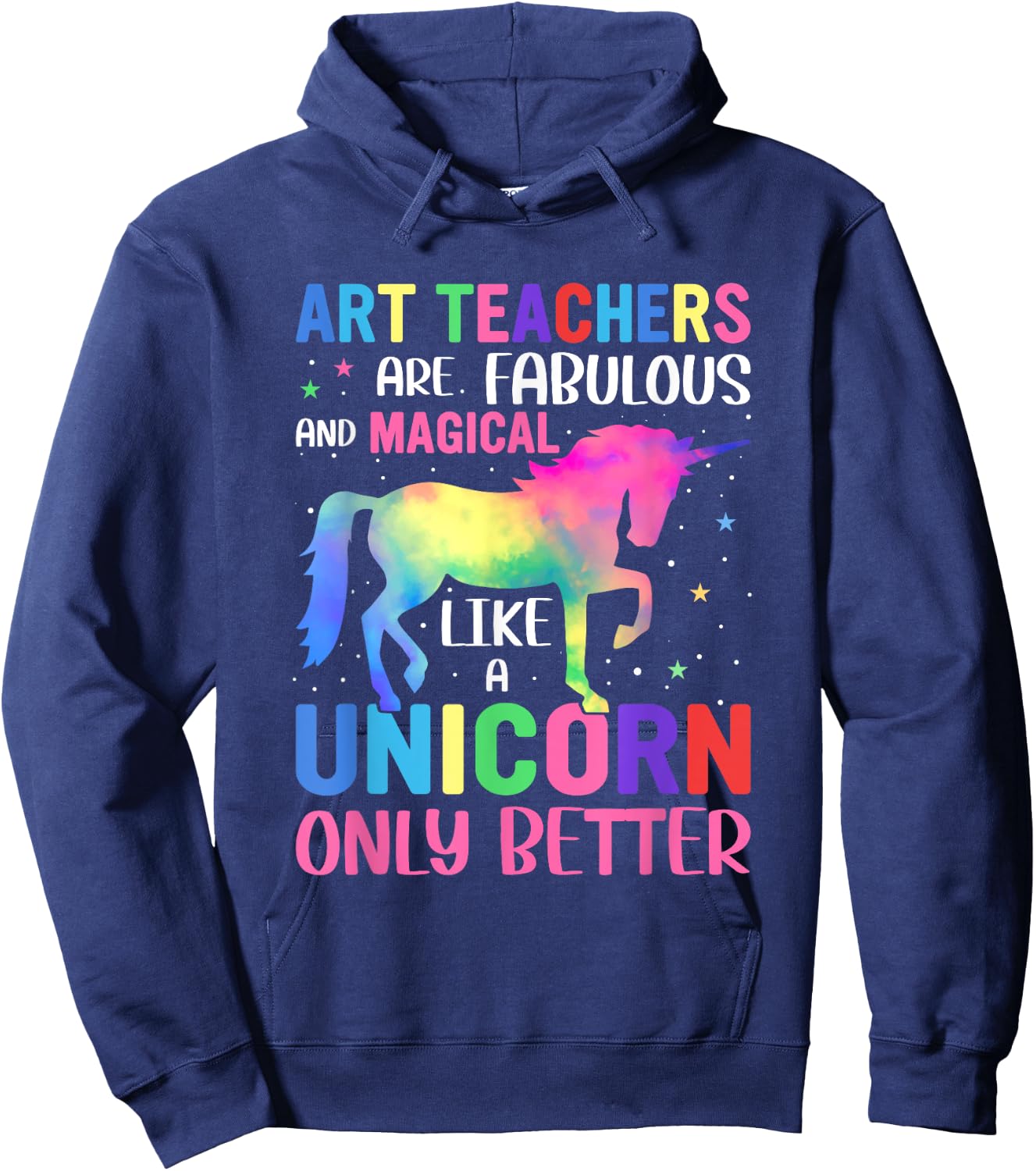 Art Teacher Unicorn Men Women Funny School Teachers Hoodie - Hoodie | Navy