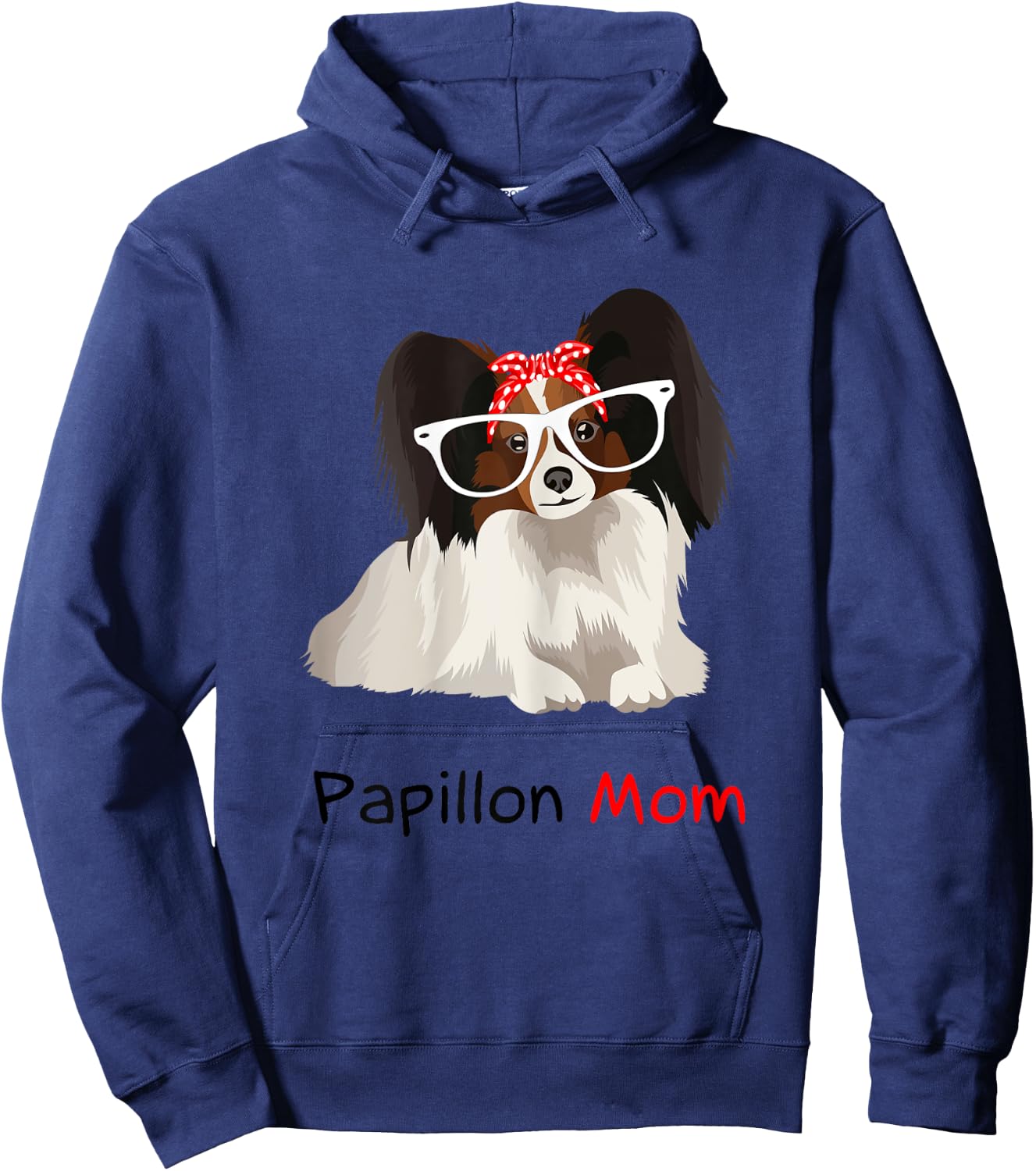 Papillon Mom Bandana Papillon Dog Hoodie - Hoodie | Navy