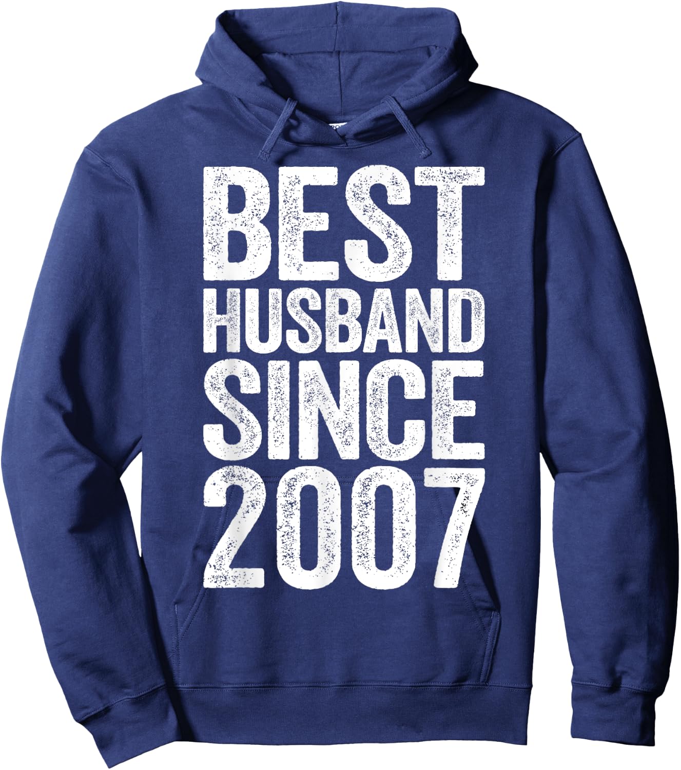 Best Husband Since 2007 13th Wedding Anniversary Hoodie - Hoodie | Navy
