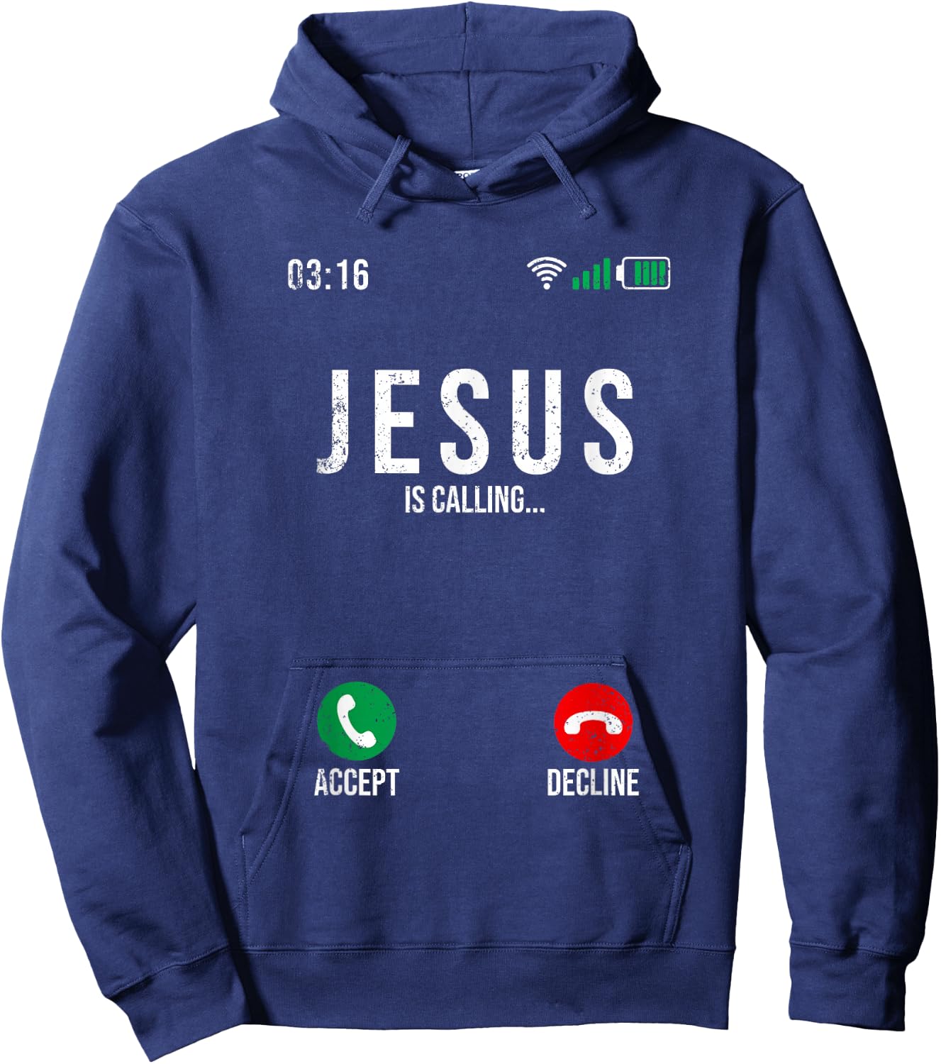Jesus Is Calling - Jesus is calling I must go Hoodie - Hoodie | Navy