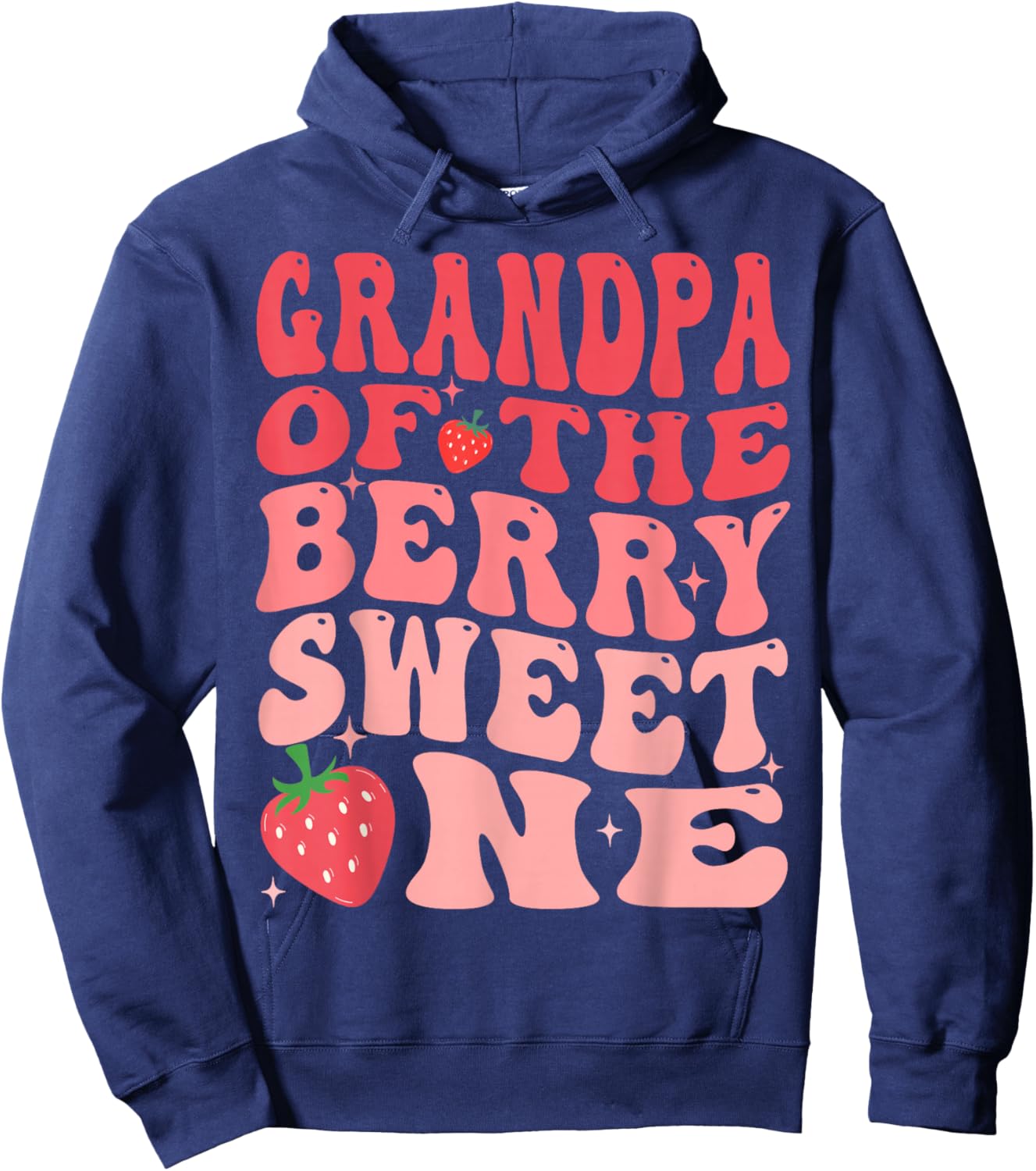 Grandpa Of The Berry Sweet One 1st Birthday Strawberry Hoodie - Hoodie | Navy