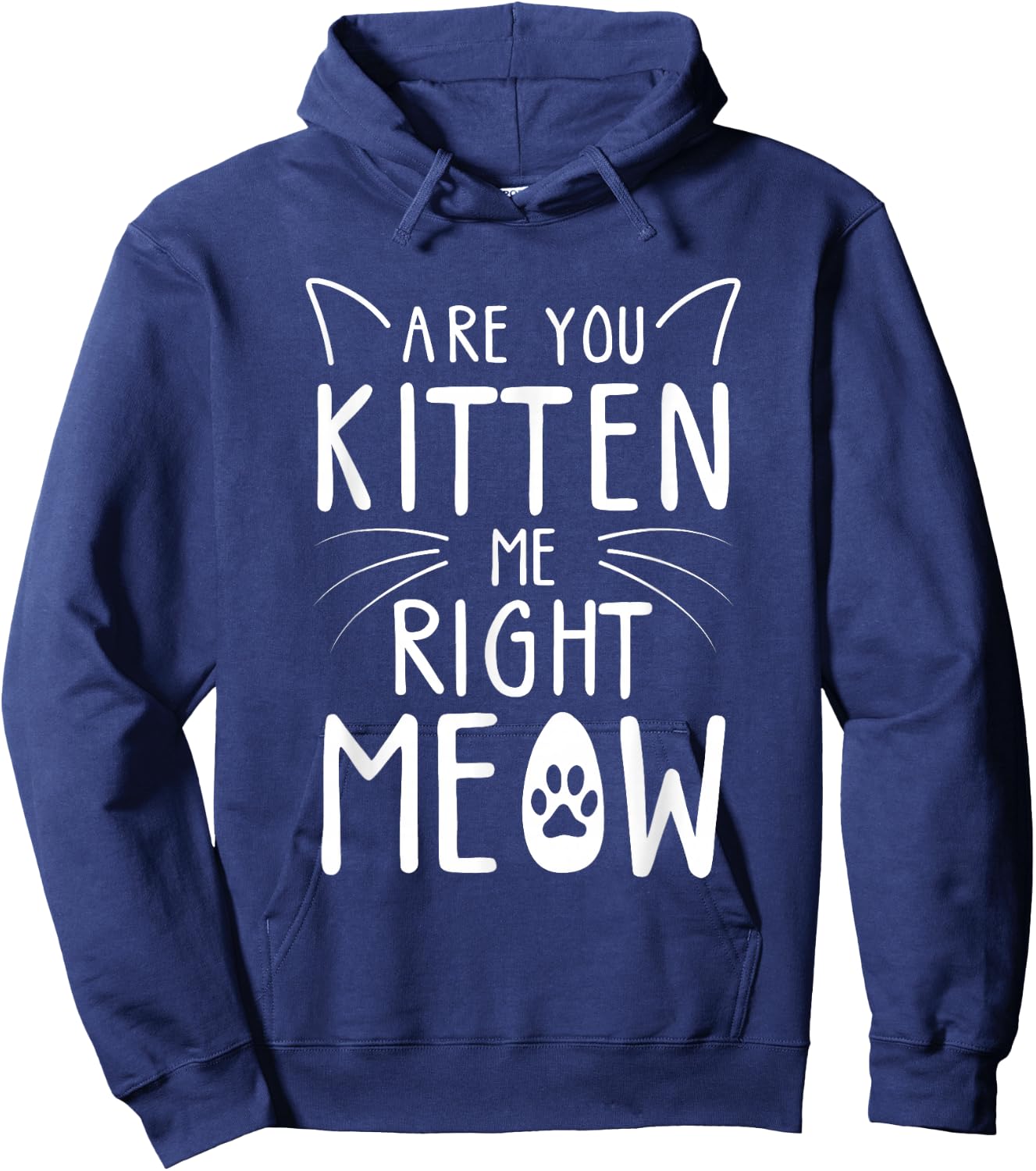 Are You Kitten Me Right Meow - Funny Cat Lover Kitten Kitty Hoodie - Hoodie | Navy