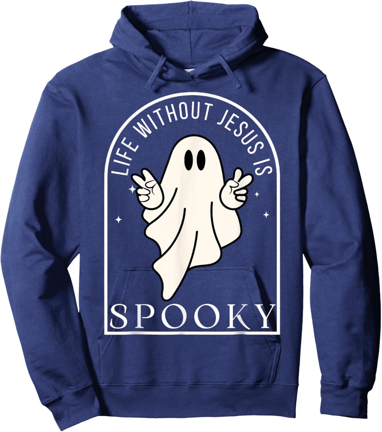 Life Without Jesus is Spooky Funny Halloween Christian Hoodie - Hoodie | Navy