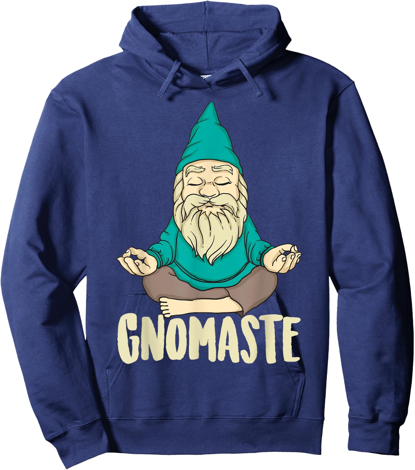Cute Gnomaste Funny Meditating Gnome Gift Yoga Men Women Hoodie - Hoodie | Navy