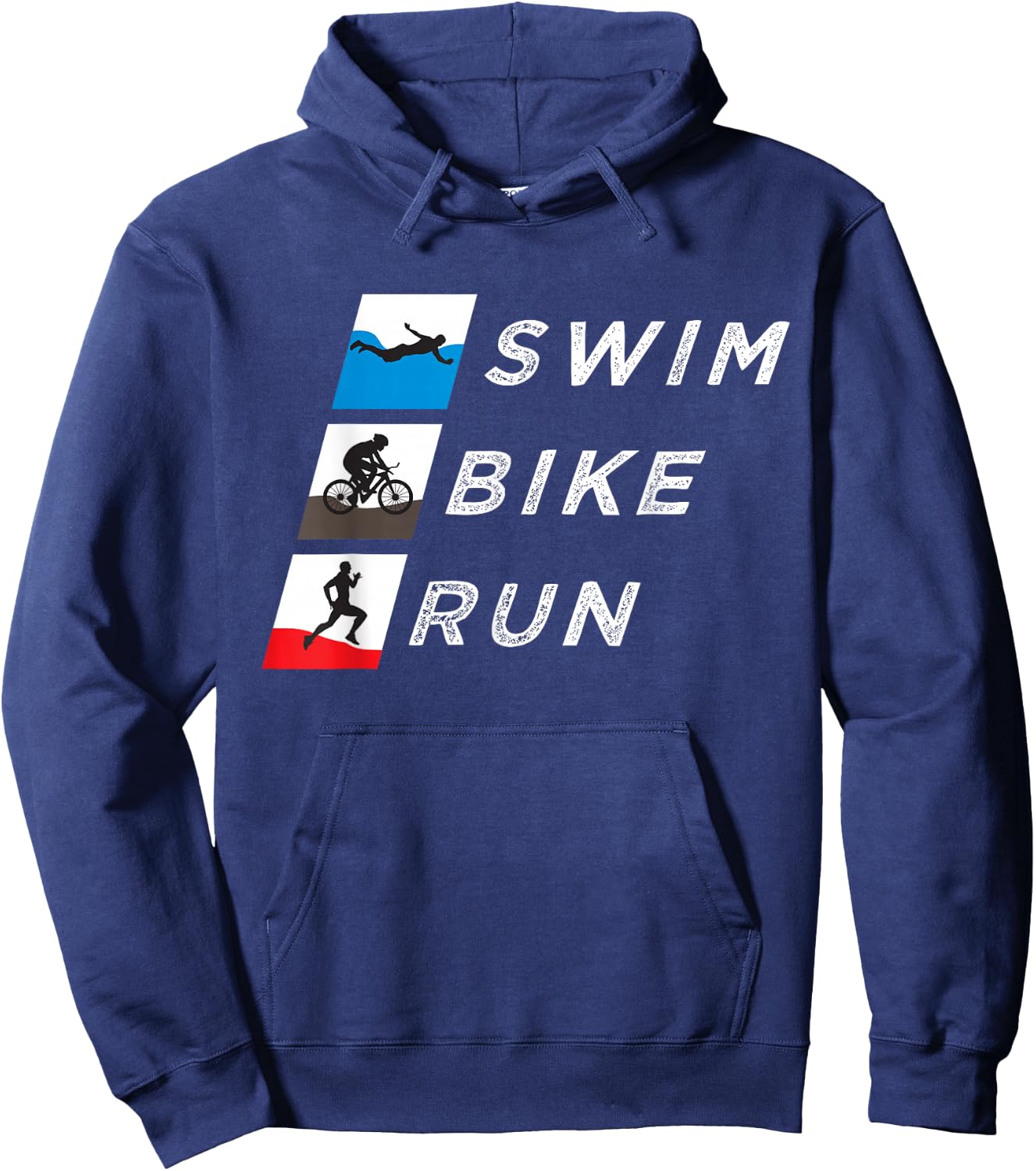 Swim Bike Run Triathlete Endurance Train Triathlon Workout Hoodie - Hoodie | Navy