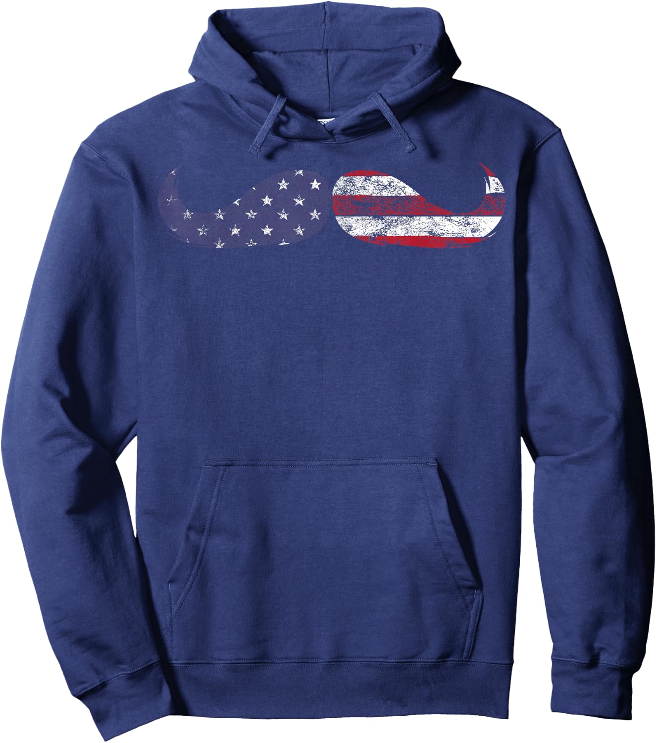 Patriotic USA Flag Mustache 4th of July for Facial Hair Fans Hoodie - Hoodie | Navy