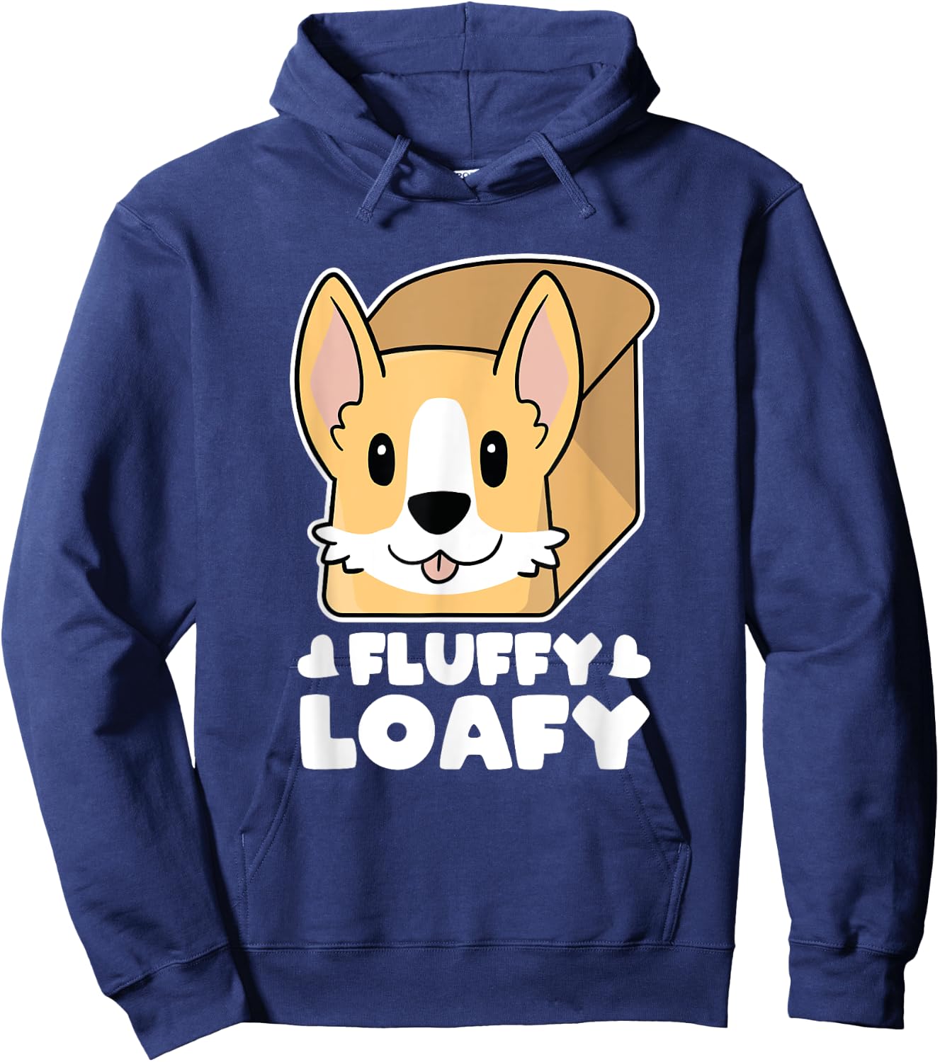 Pembroke Welsh Corgi Butt Bread Fluffy Loafy Kawaii Corgi Hoodie - Hoodie | Navy
