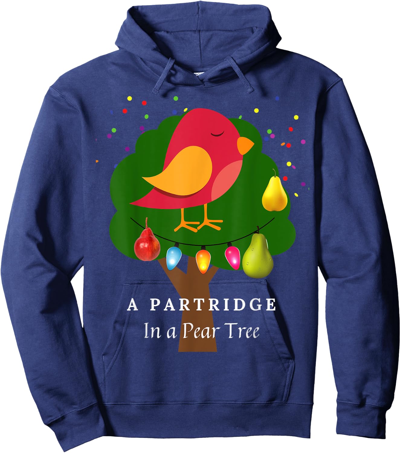 Partridge in a Pear Tree Twelve Days of Christmas Song Hoodie - Hoodie | Navy