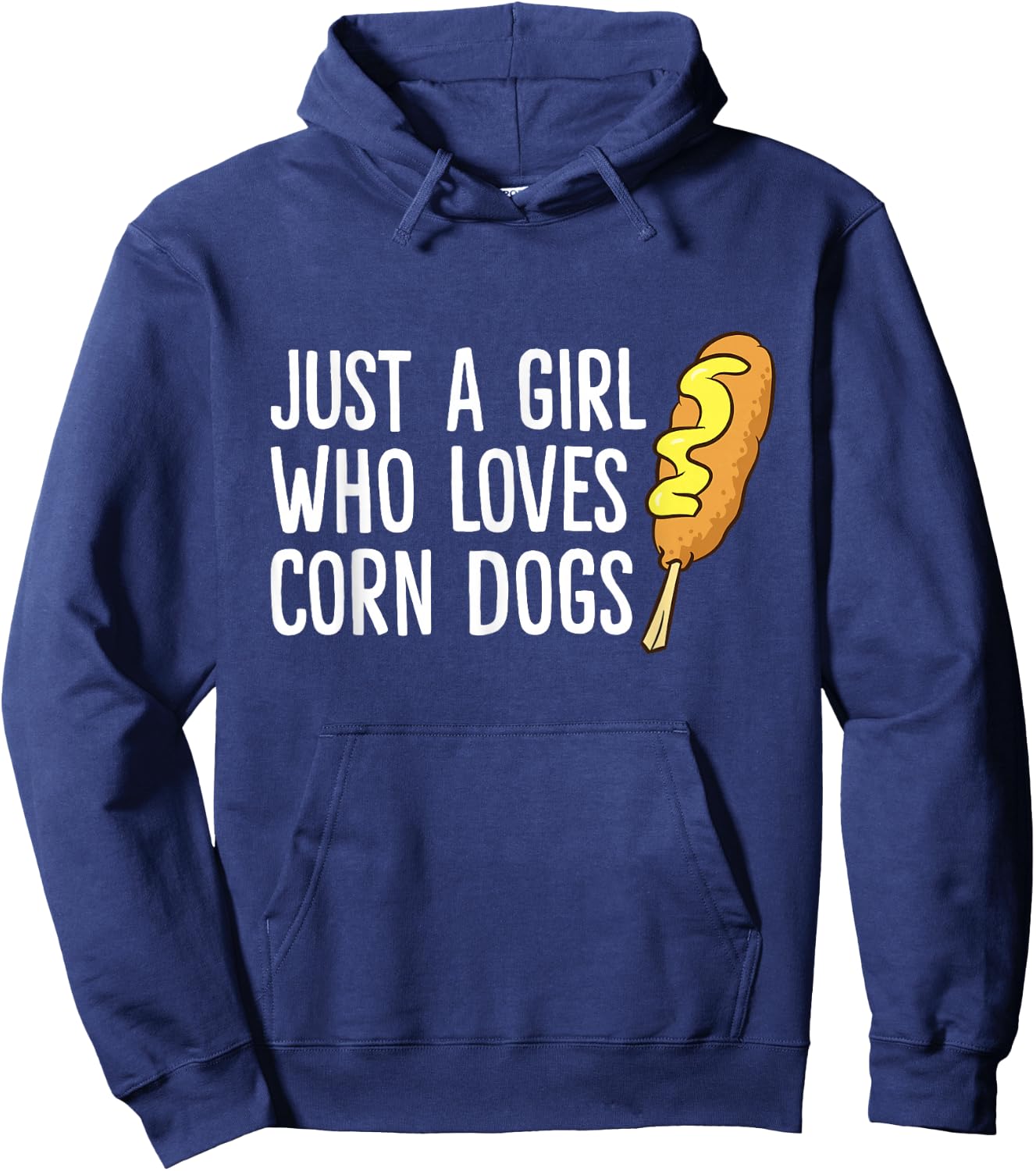 Funny Corndog Girl Just a Girl Who Loves Corn Dogs Hoodie - Hoodie | Navy