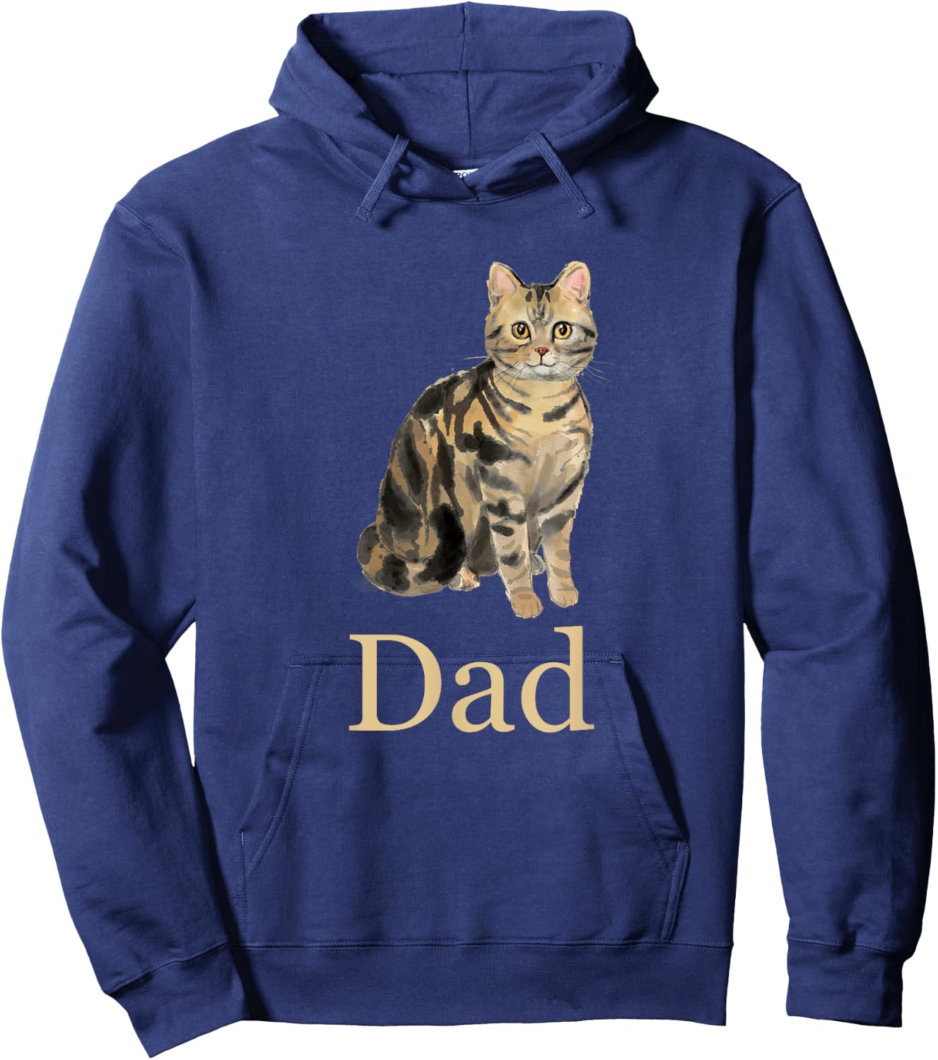 American Shorthair Brown Tabby Cat Dad Shirt Daddy Father Women Kids Hoodie - Hoodie | Navy