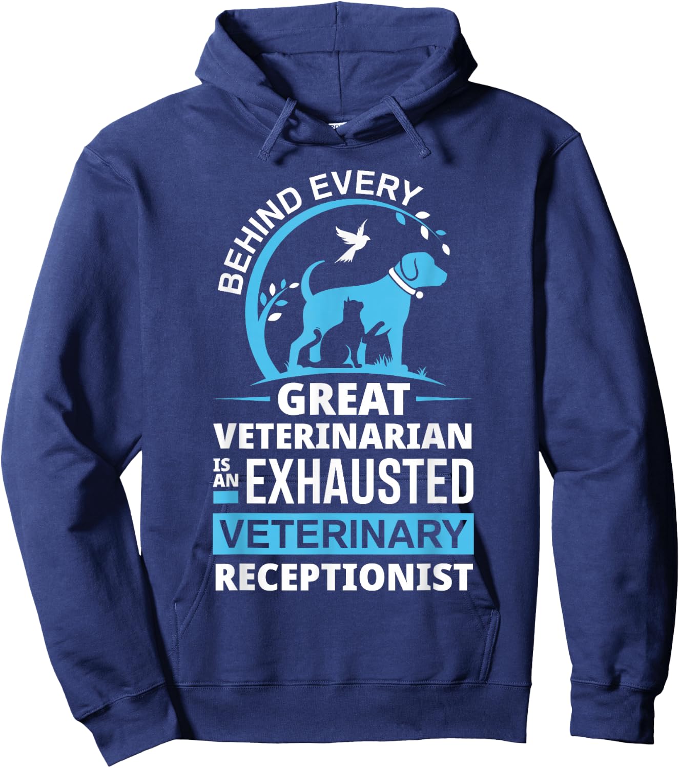 Funny Veterinarian Vet Receptionist Veterinary Receptionist Small Hoodie - Hoodie | Navy