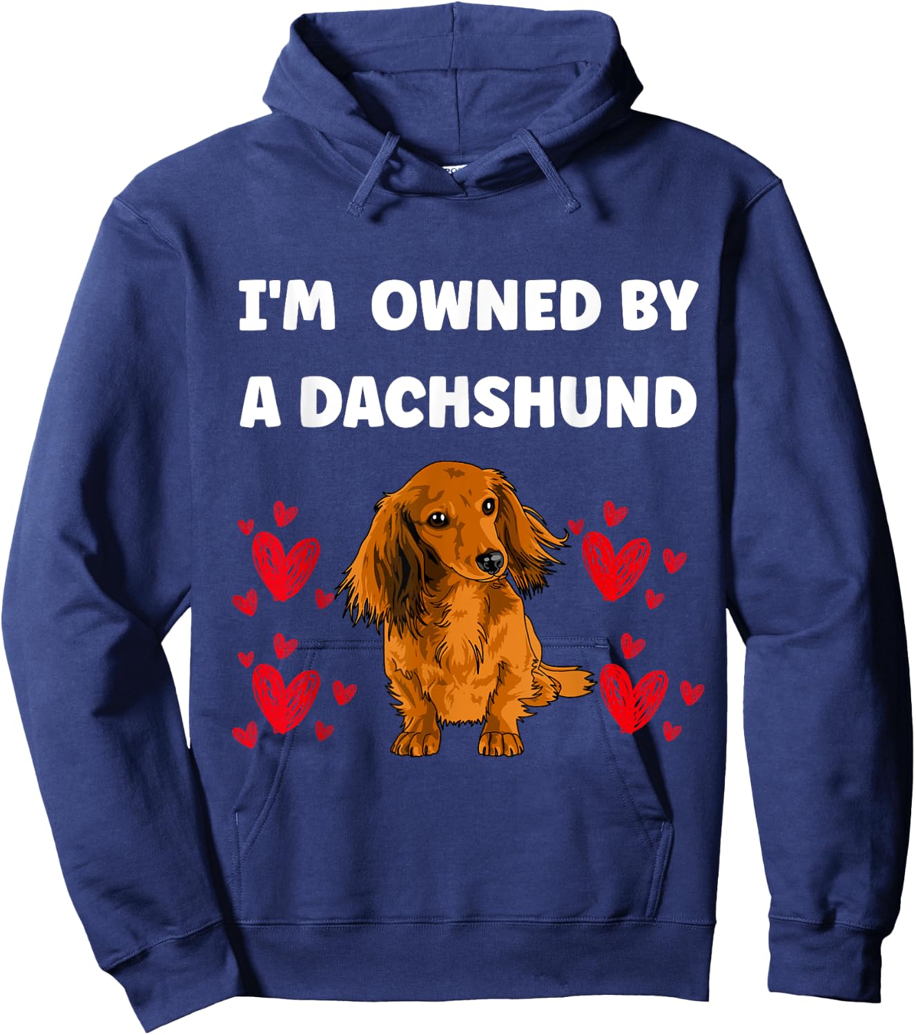 I Am Owned by a Dachshund Dog Hoodie - Hoodie | Navy