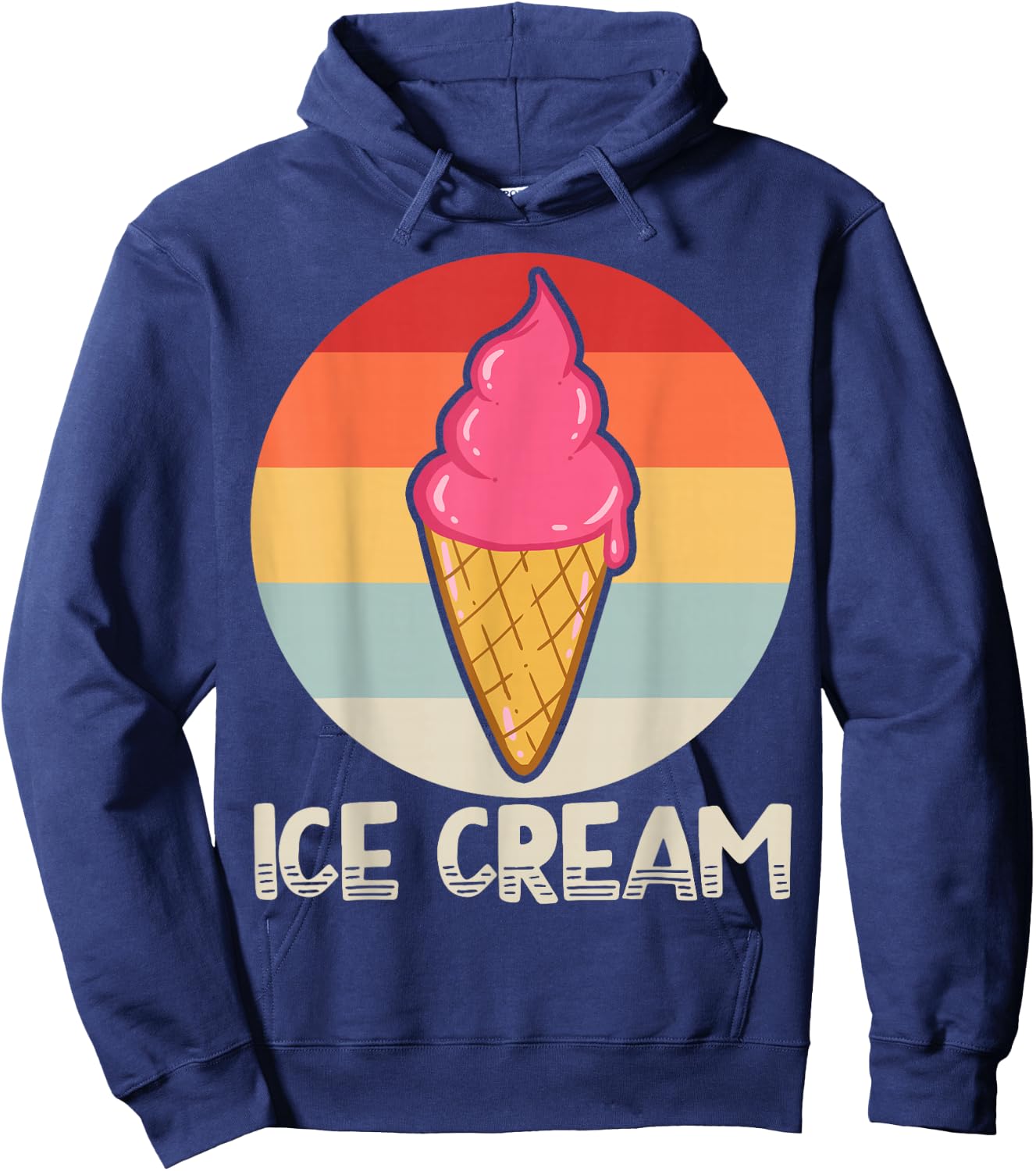 Ice Cream Retro Hoodie - Hoodie | Navy