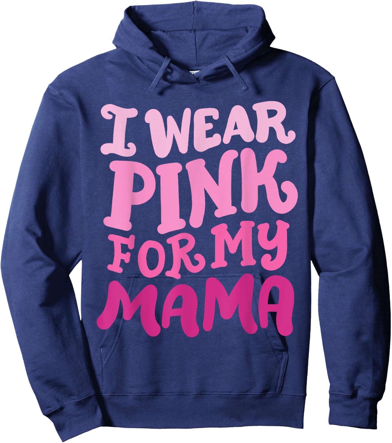 Breast Cancer Awareness Wear Pink For My Mama Groovy Retro Hoodie - Hoodie | Navy