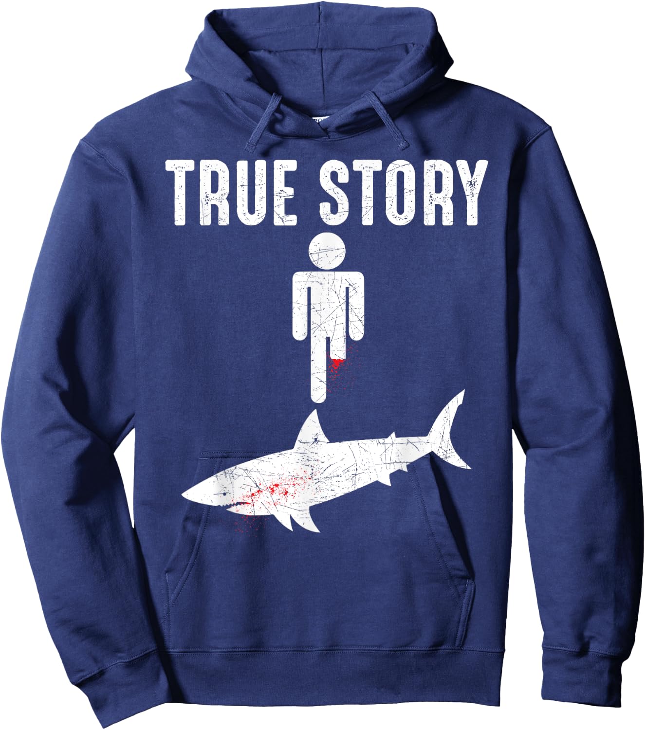 True Story: Shark Bit The Man's Leg Funny Leg Amputee Hoodie - Hoodie | Navy