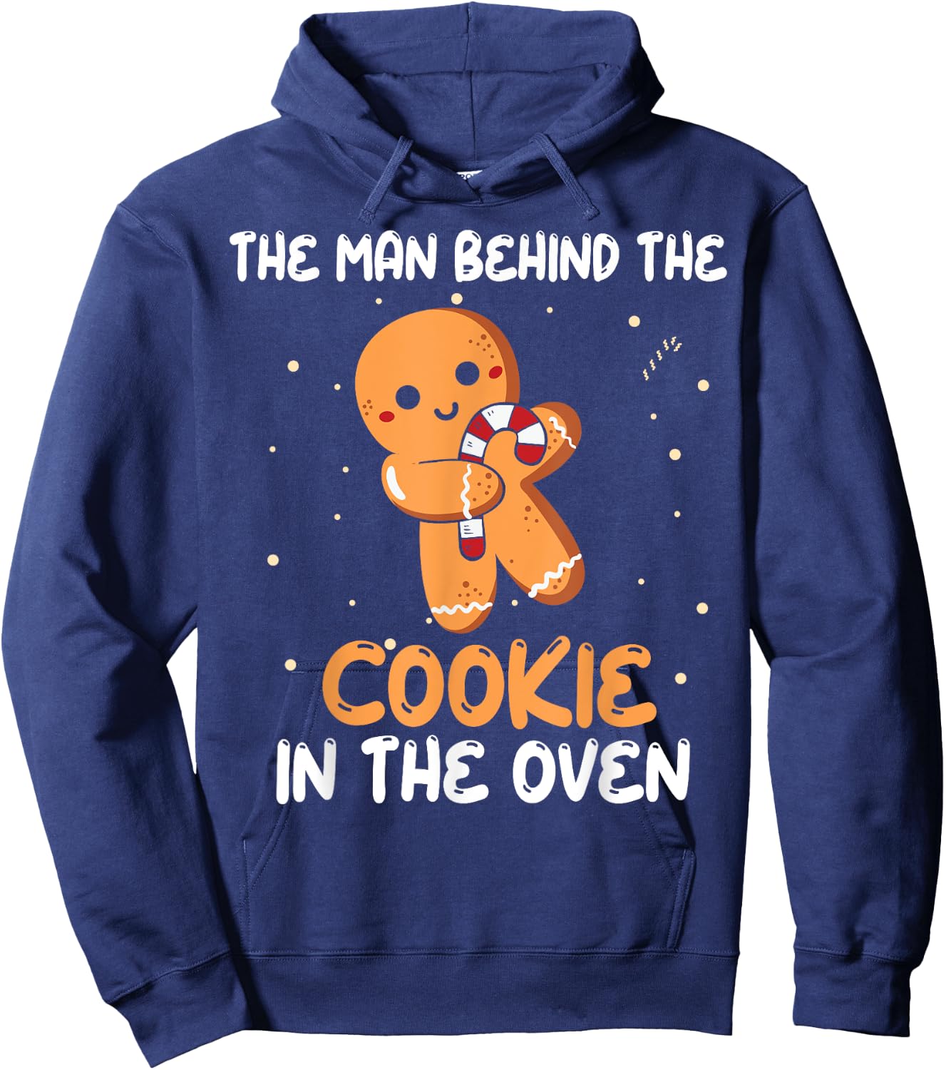 Funny Gingerbread Christmas Gender Reveal Dad Hoodie - Hoodie | Navy