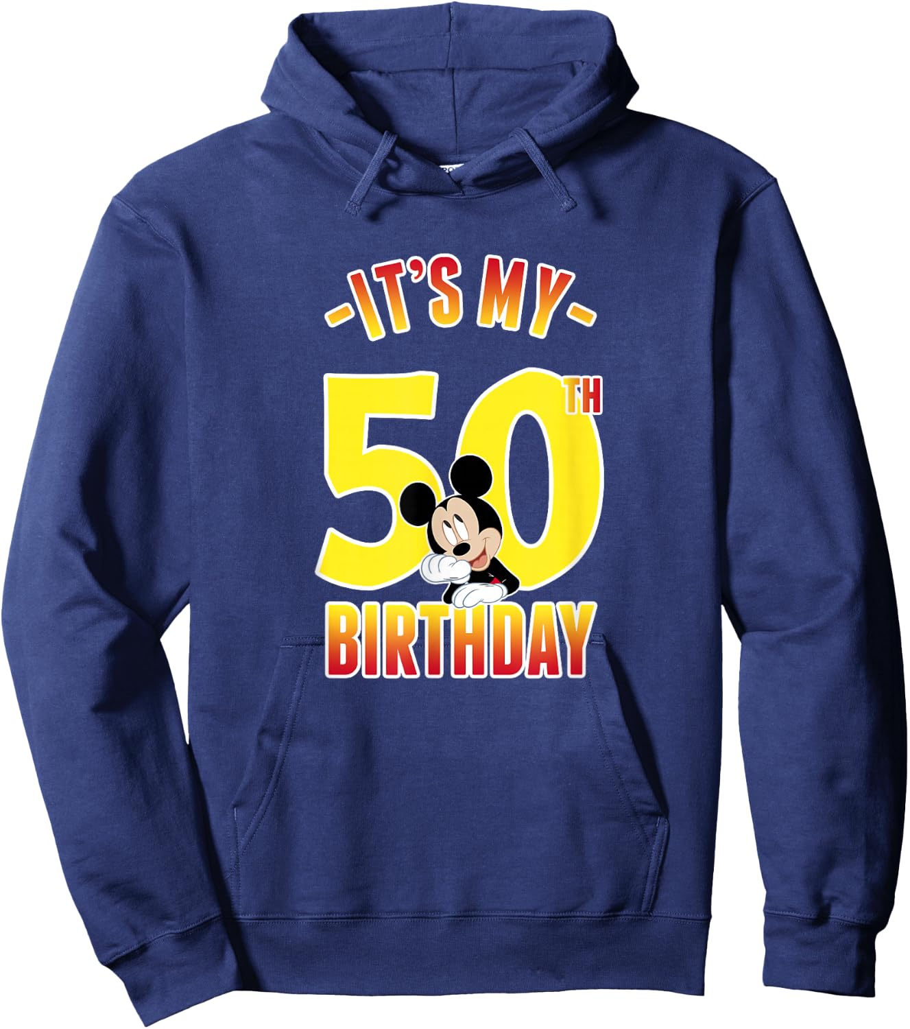 Disney Mickey Mouse It's My 50th Birthday Gradient Portrait Hoodie - Hoodie | Navy
