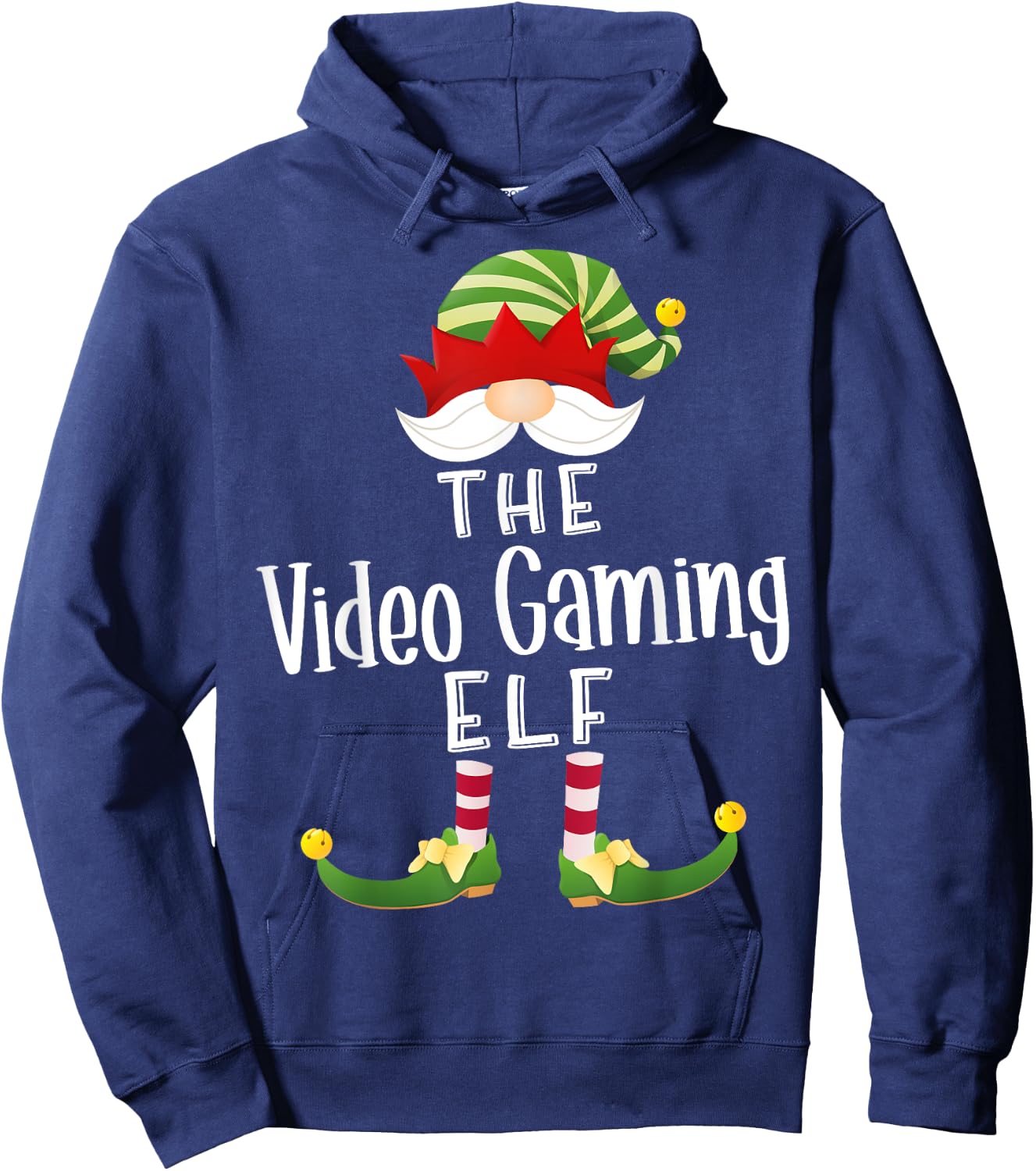 Video Gaming Elf Group Christmas Funny Pajama Party Hoodie - Hoodie | Navy
