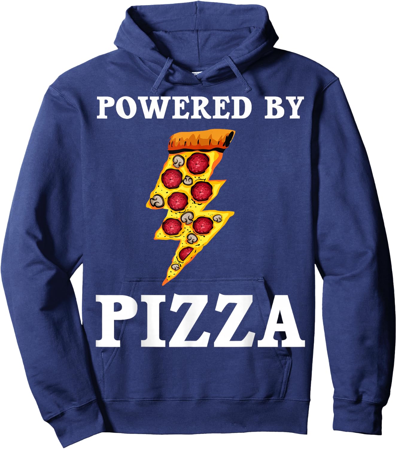 Funny Powered By Pizza Gift Kids Men Women Cool Pizza Lover Hoodie - Hoodie | Navy