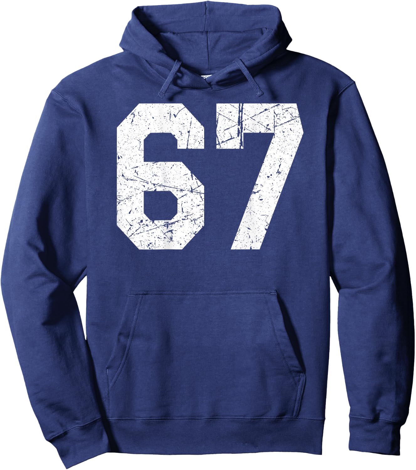 Number #67 Jersey Uniform Athletic Style Sports Graphic Hoodie - Hoodie | Navy