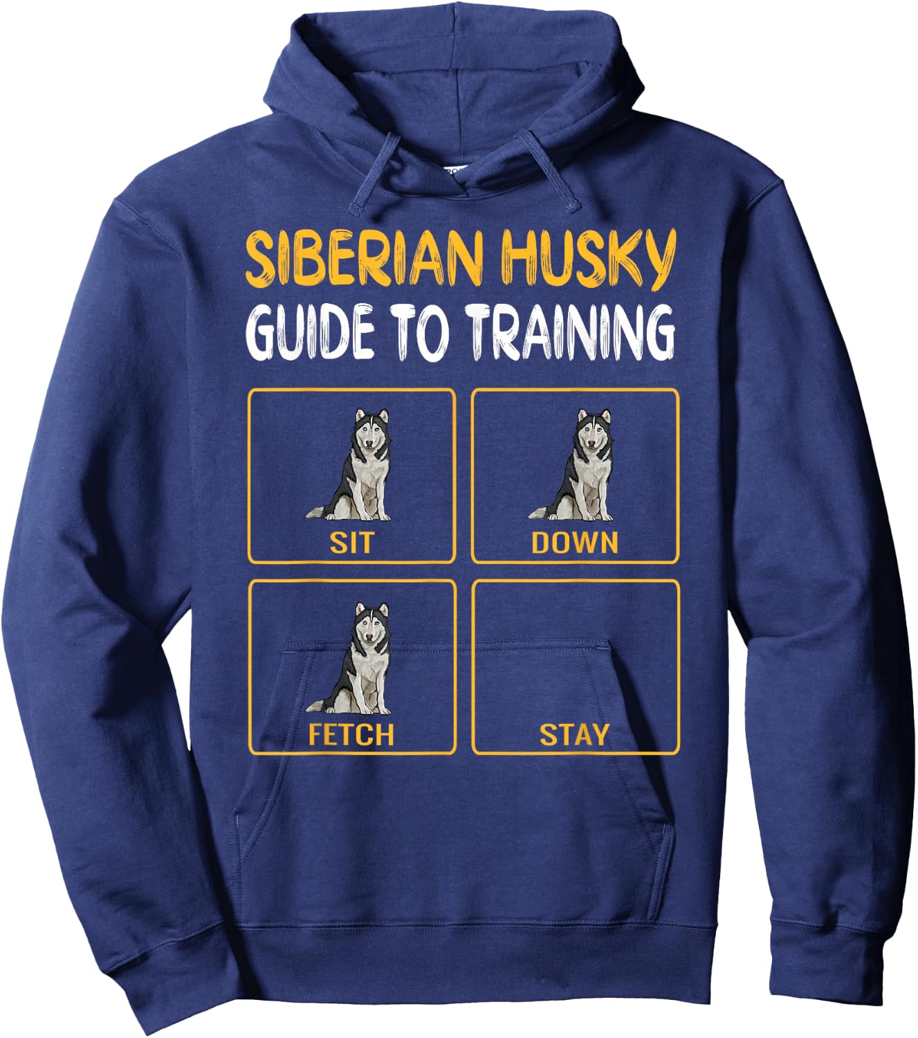 Funny Siberian Husky Guide to Training Dog Obedience Hoodie - Hoodie | Navy