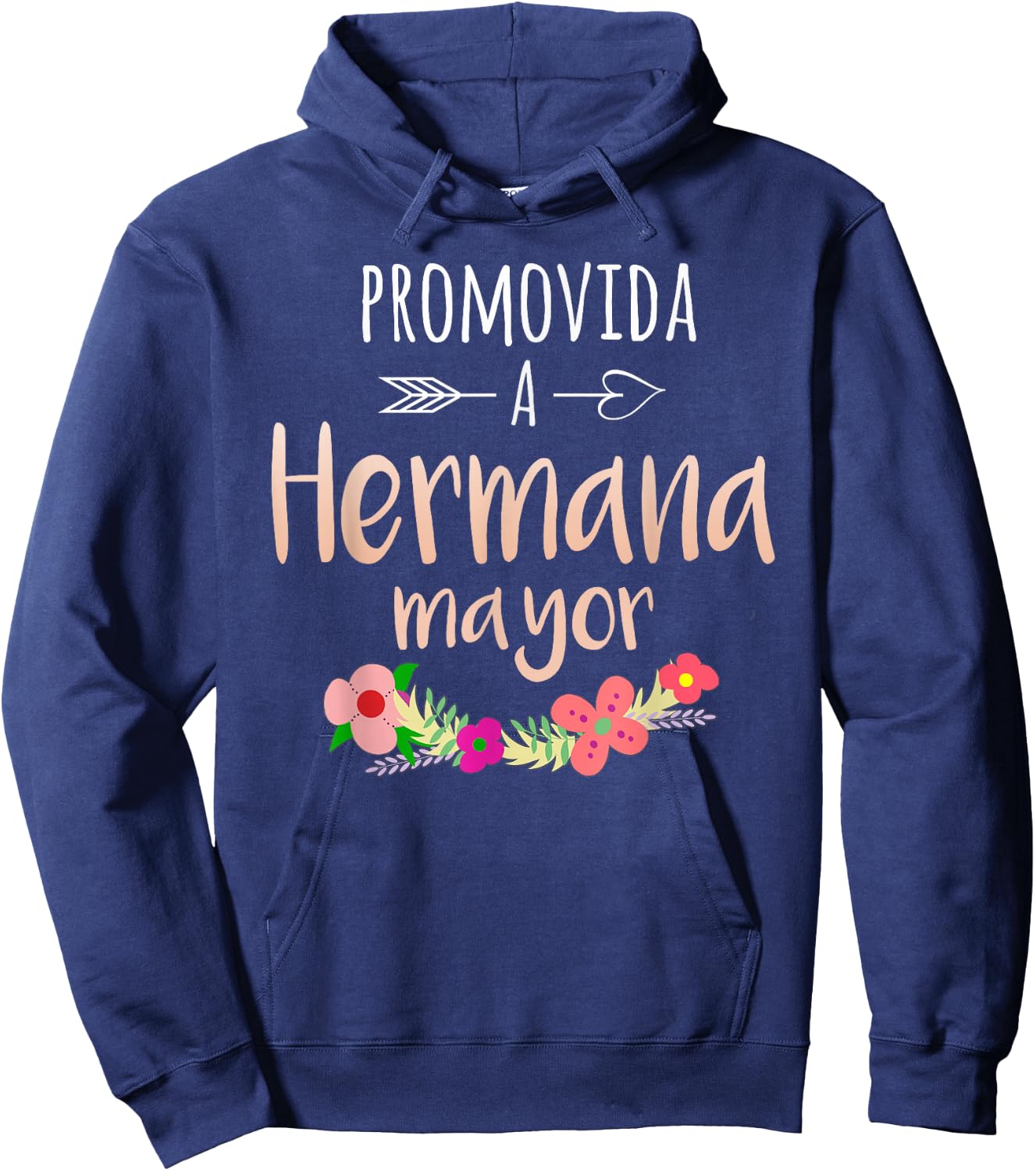 Promovida A Hermana Mayor Spanish Baby Shower Older Sister Hoodie - Hoodie | Navy