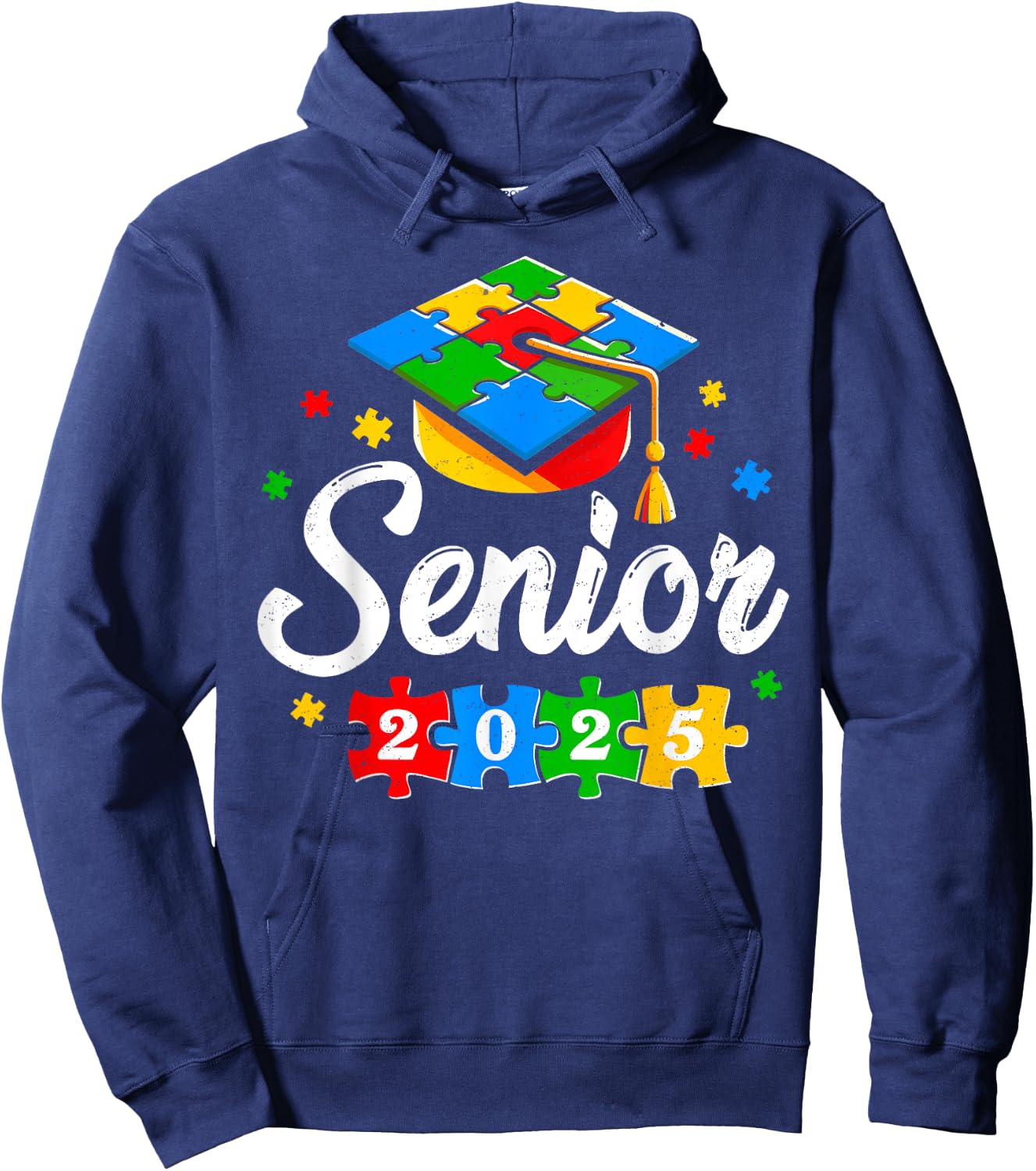 Senior Autism Graduate 2025 Autism Graduation Senior 2025 Hoodie - Hoodie | Navy