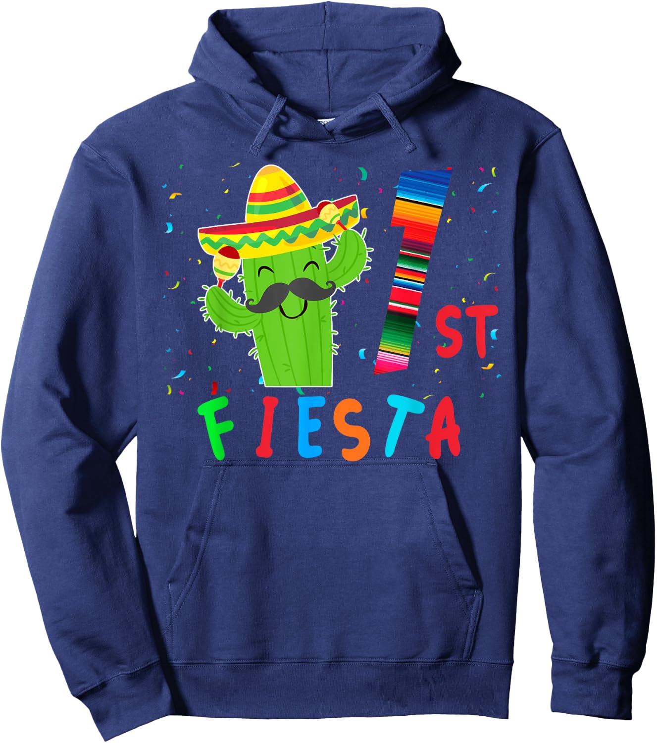 Mexican Birthday Theme Party Matching Group Fiesta 1st Hoodie - Hoodie | Navy