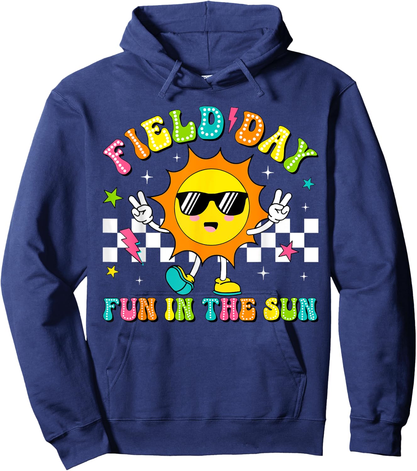 Field Day Fun In The Sun Let Games Begin 2024 Teachers Kids Hoodie - Hoodie | Navy