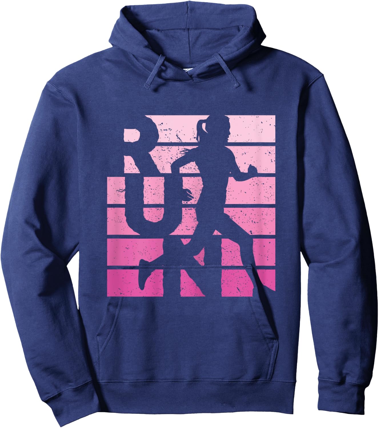 Retro RUN Runner Jogger Marathon Vintage for Girls Women Hoodie - Hoodie | Navy