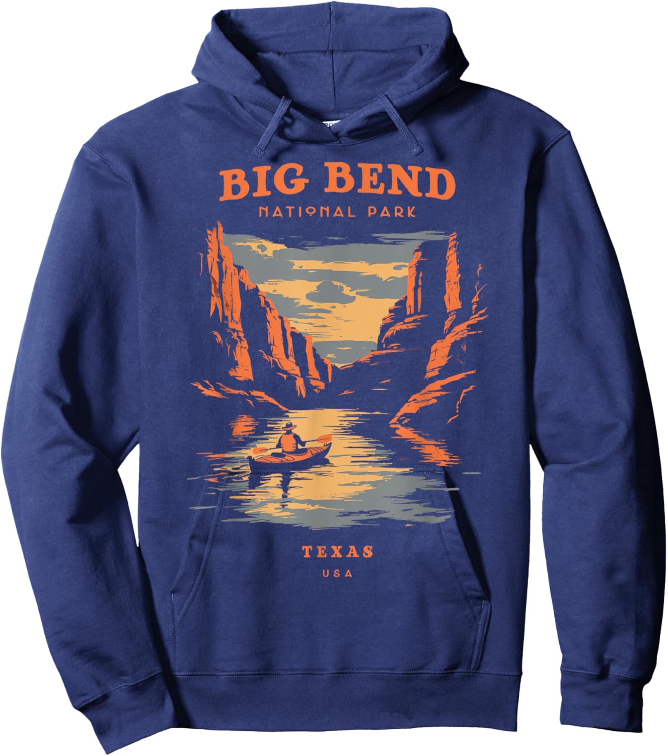 Big Bend National Park Texas Retro Vintage Hoodie - Hoodie | Navy