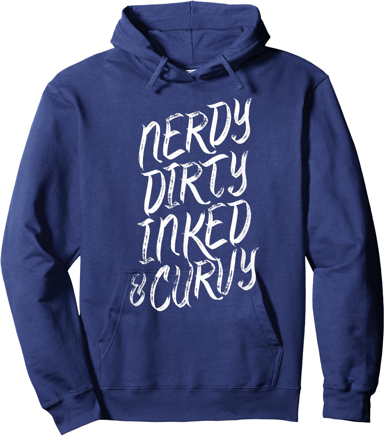 Nerdy Dirty Inked & Curvy - Tattoo Woman Girl Nerd Hoodie - Hoodie | Navy