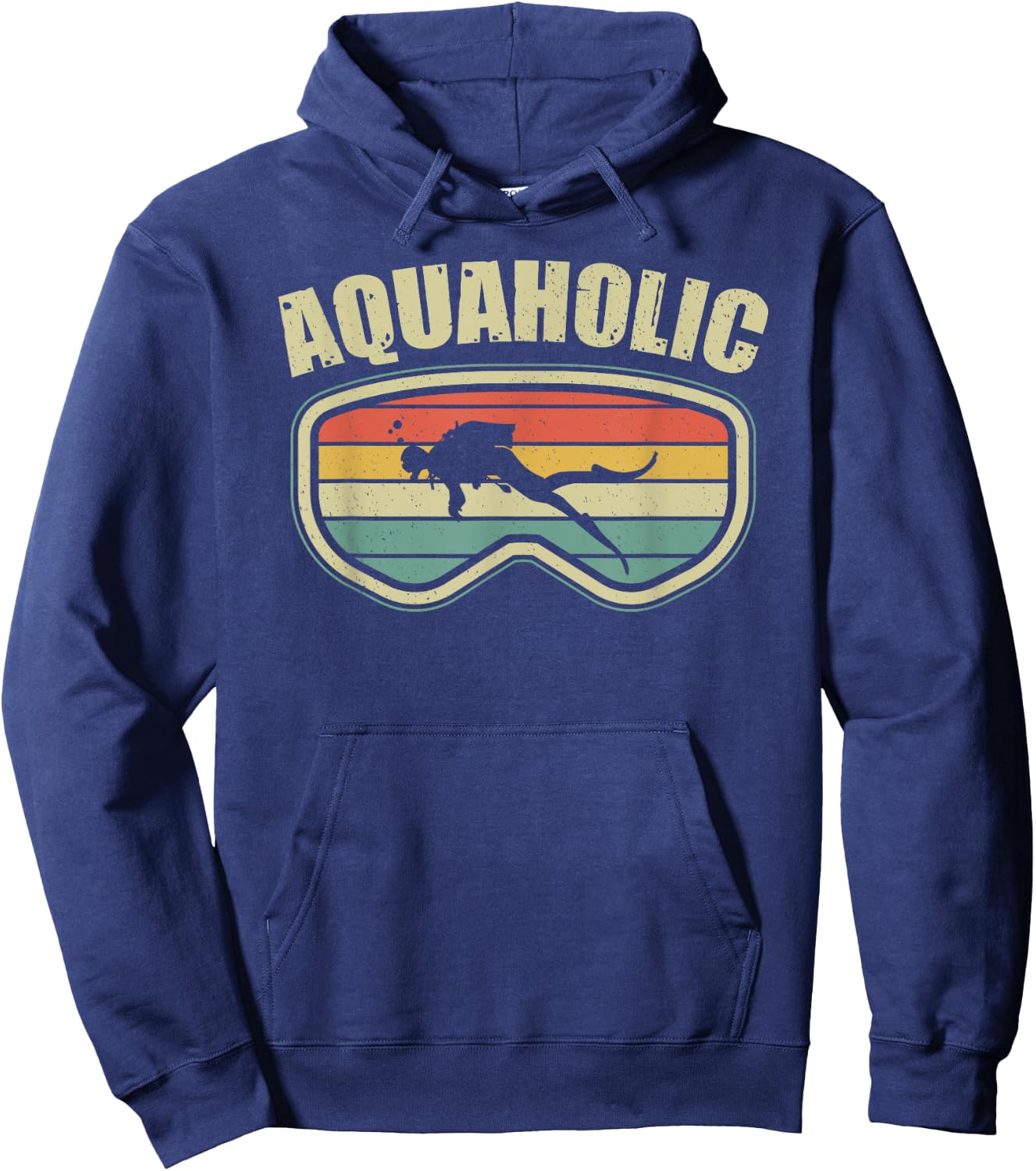 Scuba Diving Funny Aquaholic Scuba Diver Vintage Hoodie - Hoodie | Navy