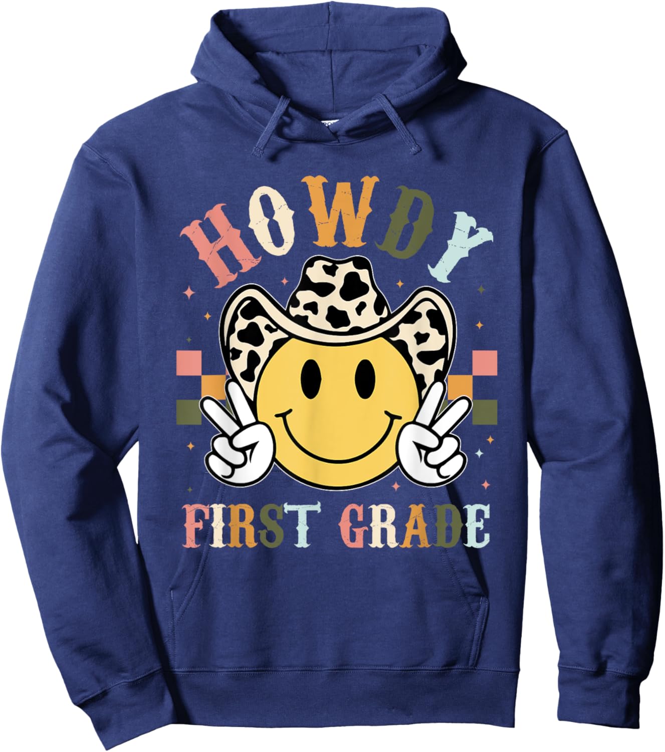1st Grade Teacher Rodeo Country Western Howdy First Grade Men Women Kids Hoodie - Hoodie | Navy