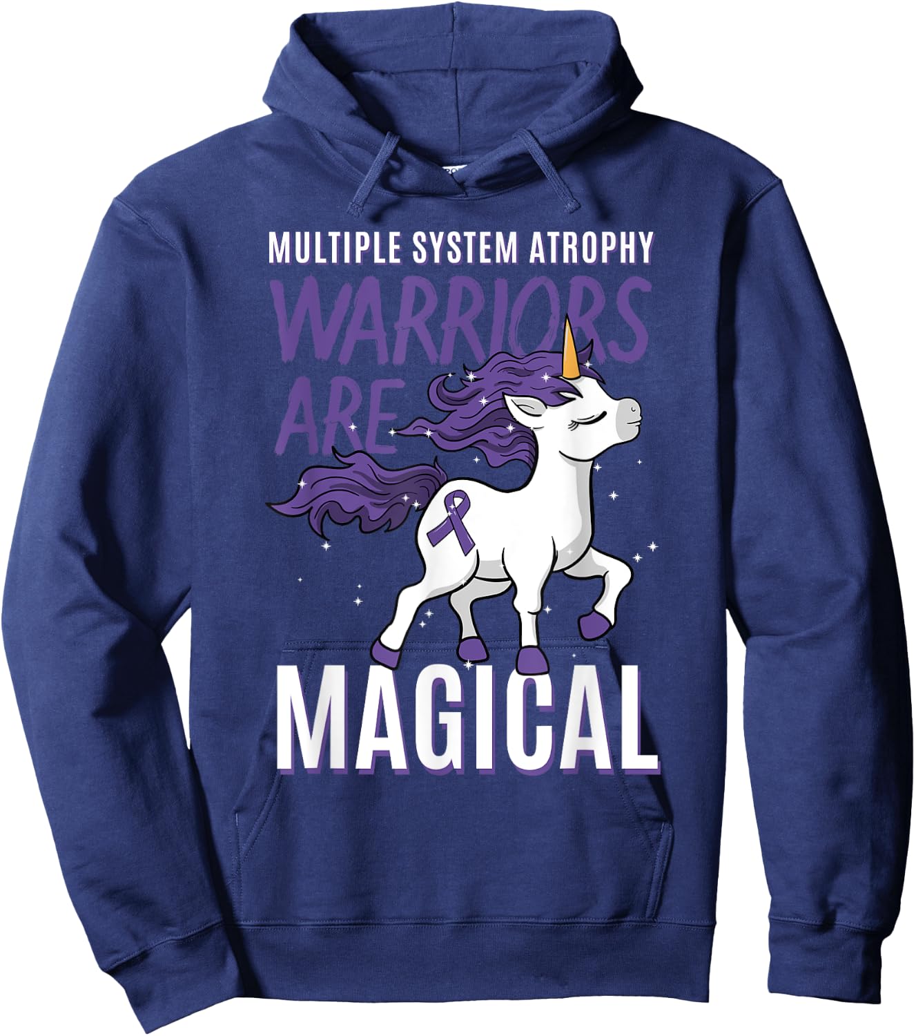 Multiple System Atrophy Unicorn Neurodegenerative Disorder Hoodie - Hoodie | Navy
