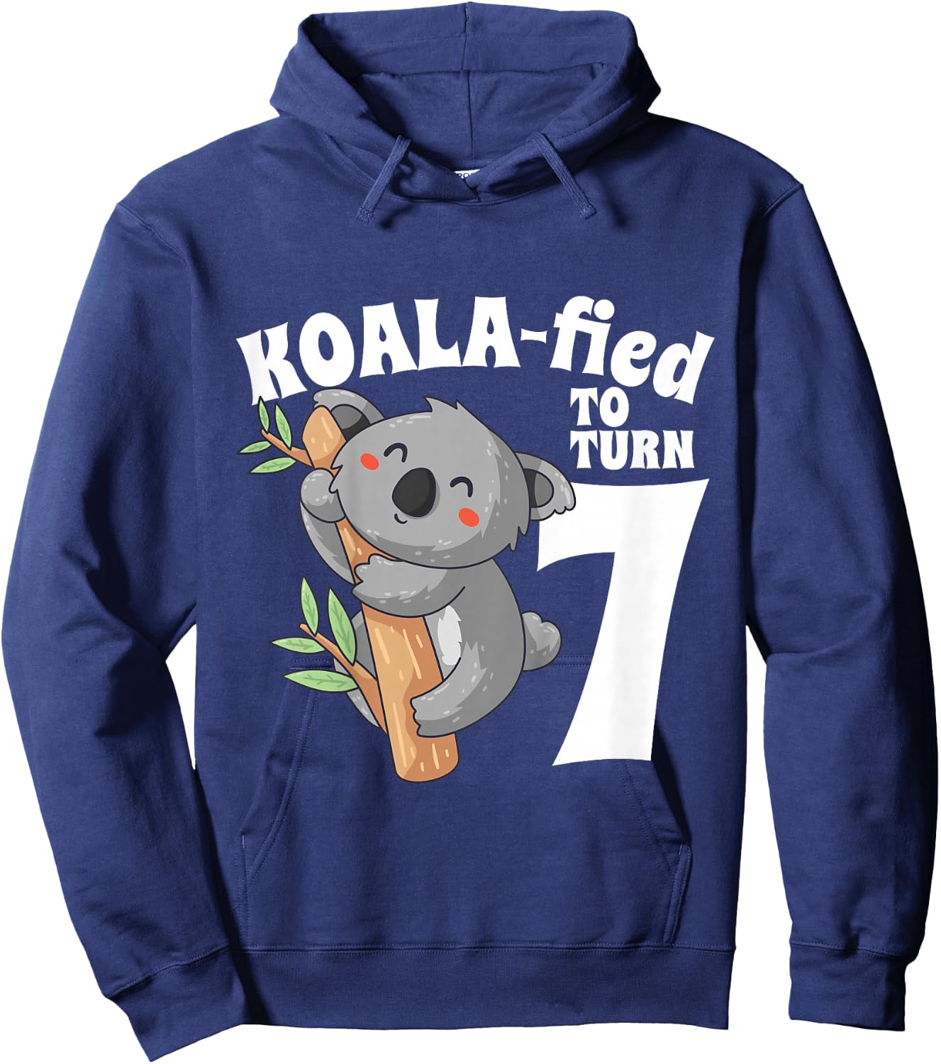 7 Year Old Koala Birthday Koalafied Girl Cute 7th Girls Gift Hoodie - Hoodie | Navy