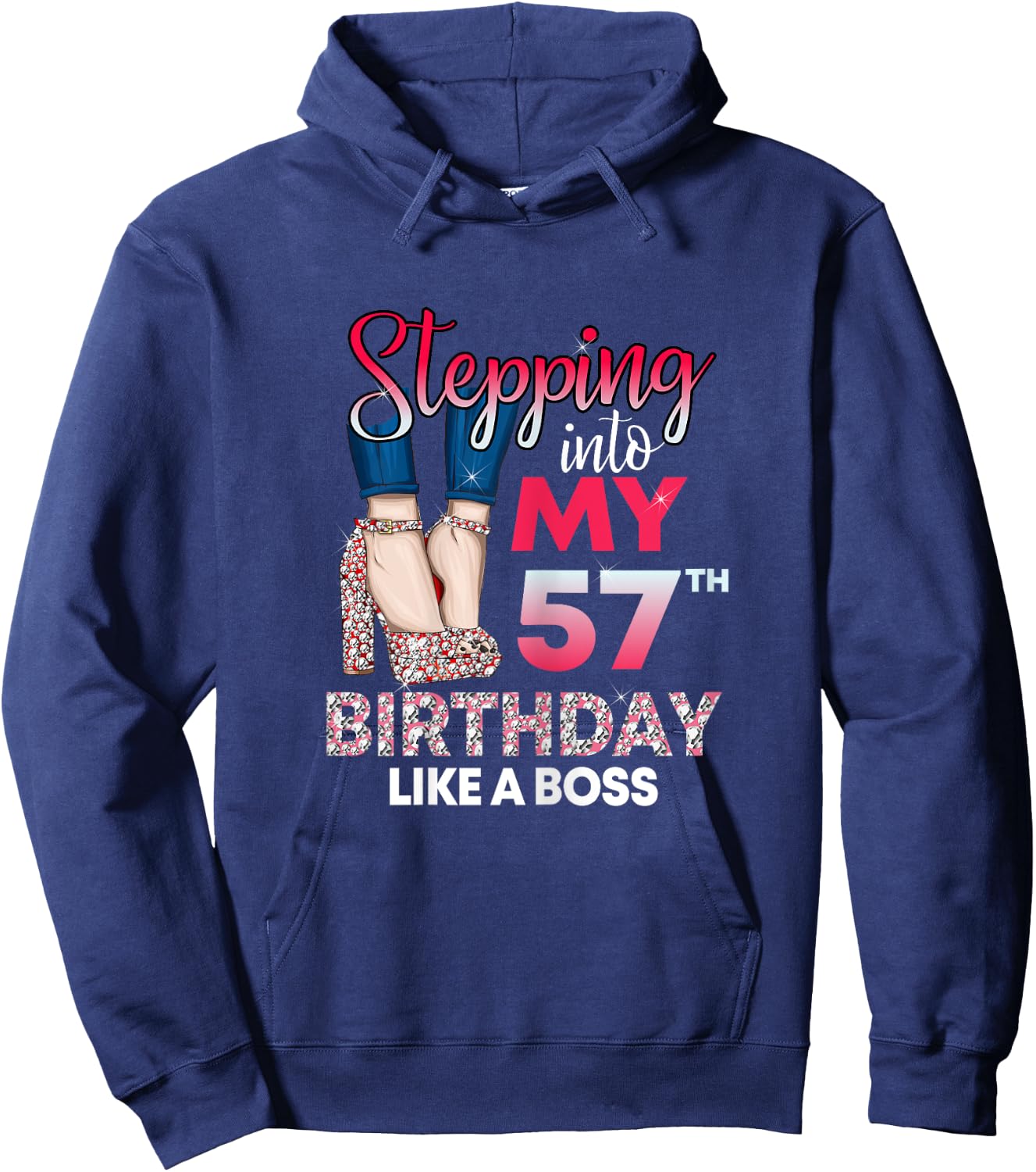 Stepping into my 57th Birthday like a boss 57 Years Old Hoodie - Hoodie | Navy