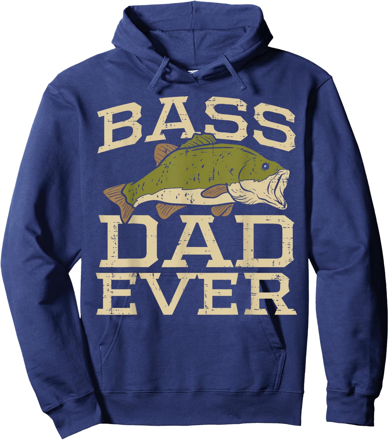 Bass Dad Ever Fishing Fish Fisherman Fathers Day Dad Gift Hoodie - Hoodie | Navy