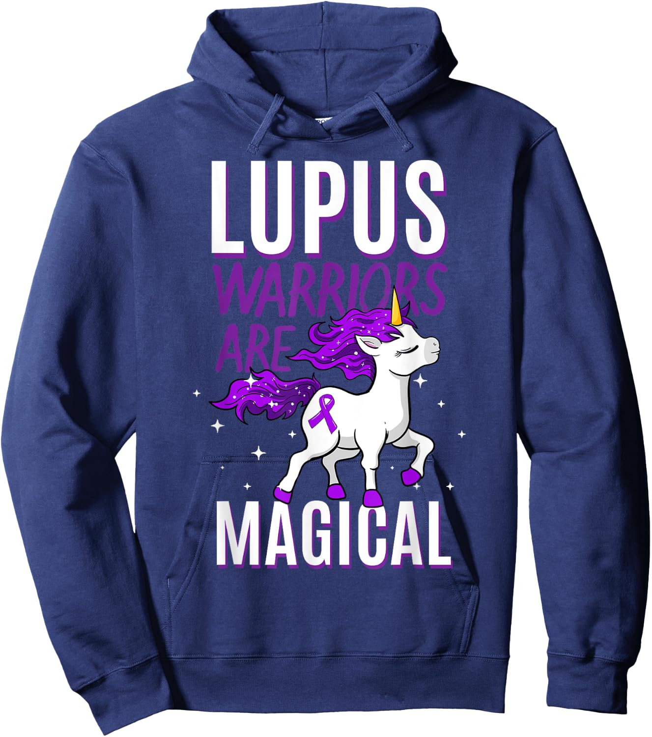 Lupus Warrior Magical Unicorn Autoimmune Disease Malar Rash Hoodie - Hoodie | Navy