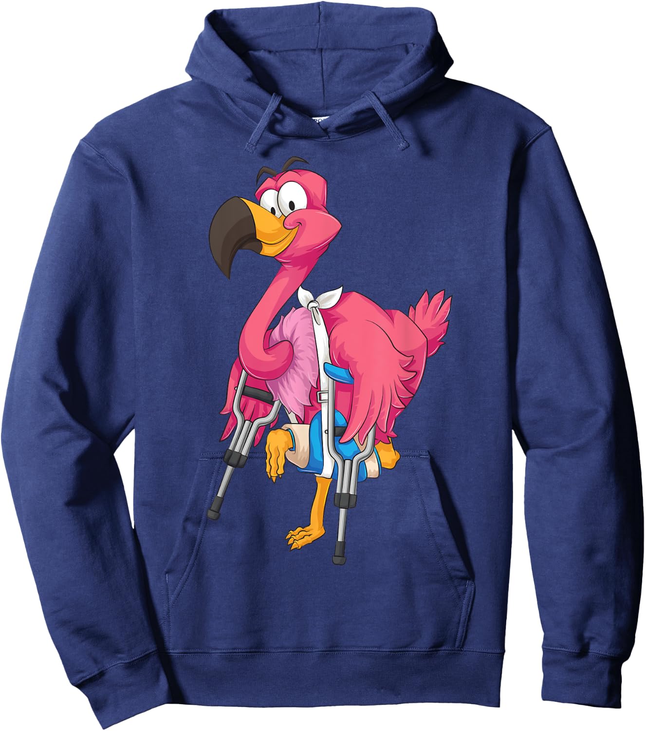 Cool Broken Leg Flamingo | Funny Fractured Shorebird Gift Hoodie - Hoodie | Navy