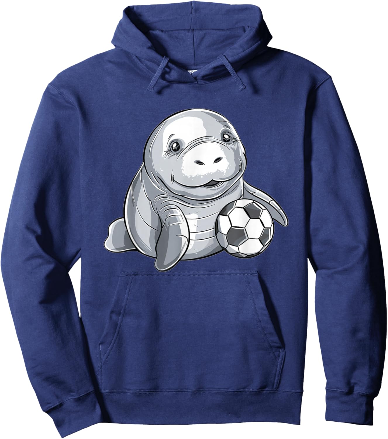 Cute Soccer Manatee Hoodie - Hoodie | Navy