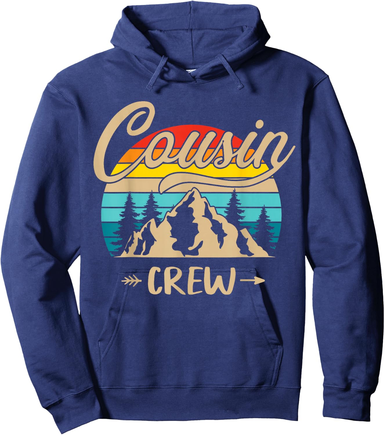 Cousin Crew Camping Sunset Summer Camp Retro Matching Trip Hoodie - Hoodie | Navy