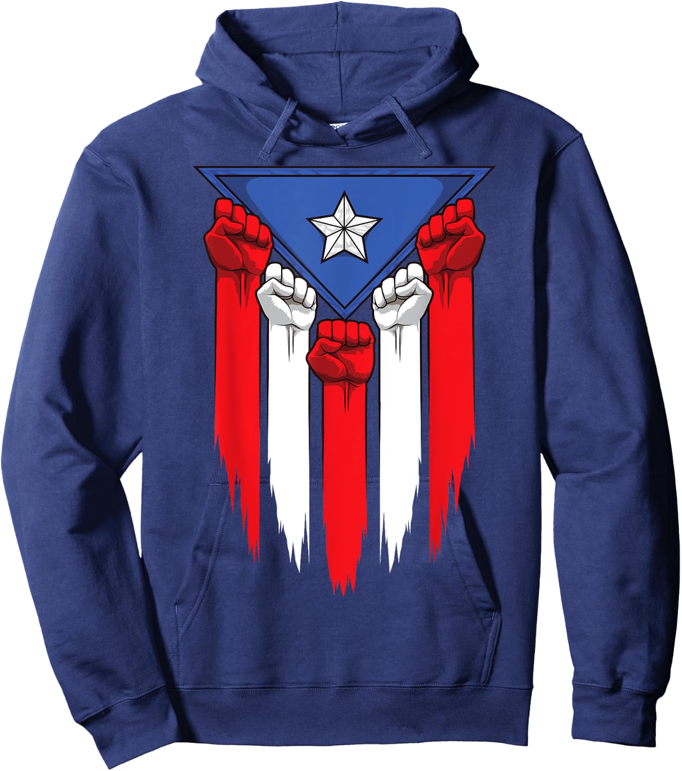 Boricua Fists - Puerto Rico Flag - Proud Puerto Rican Hoodie - Hoodie | Navy