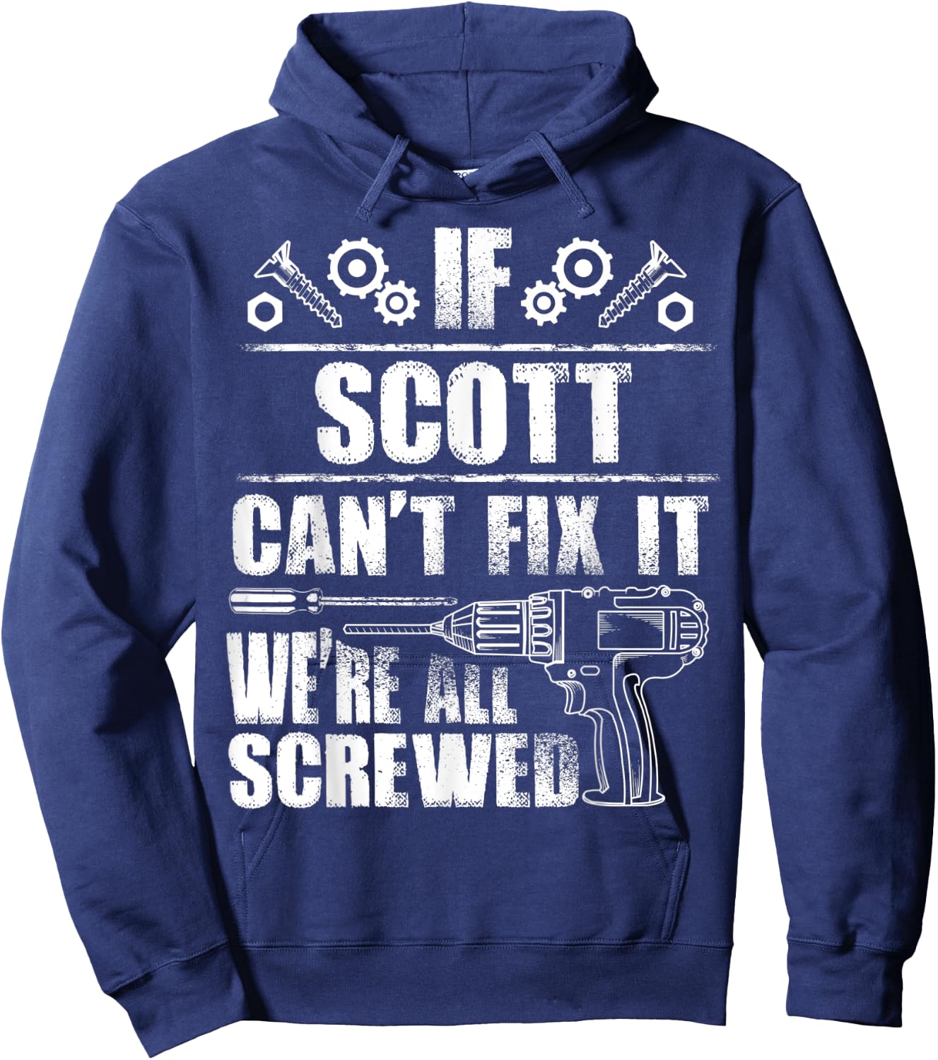 SCOTT Gift Name Fix It Funny Birthday Personalized Dad Idea Hoodie - Hoodie | Navy