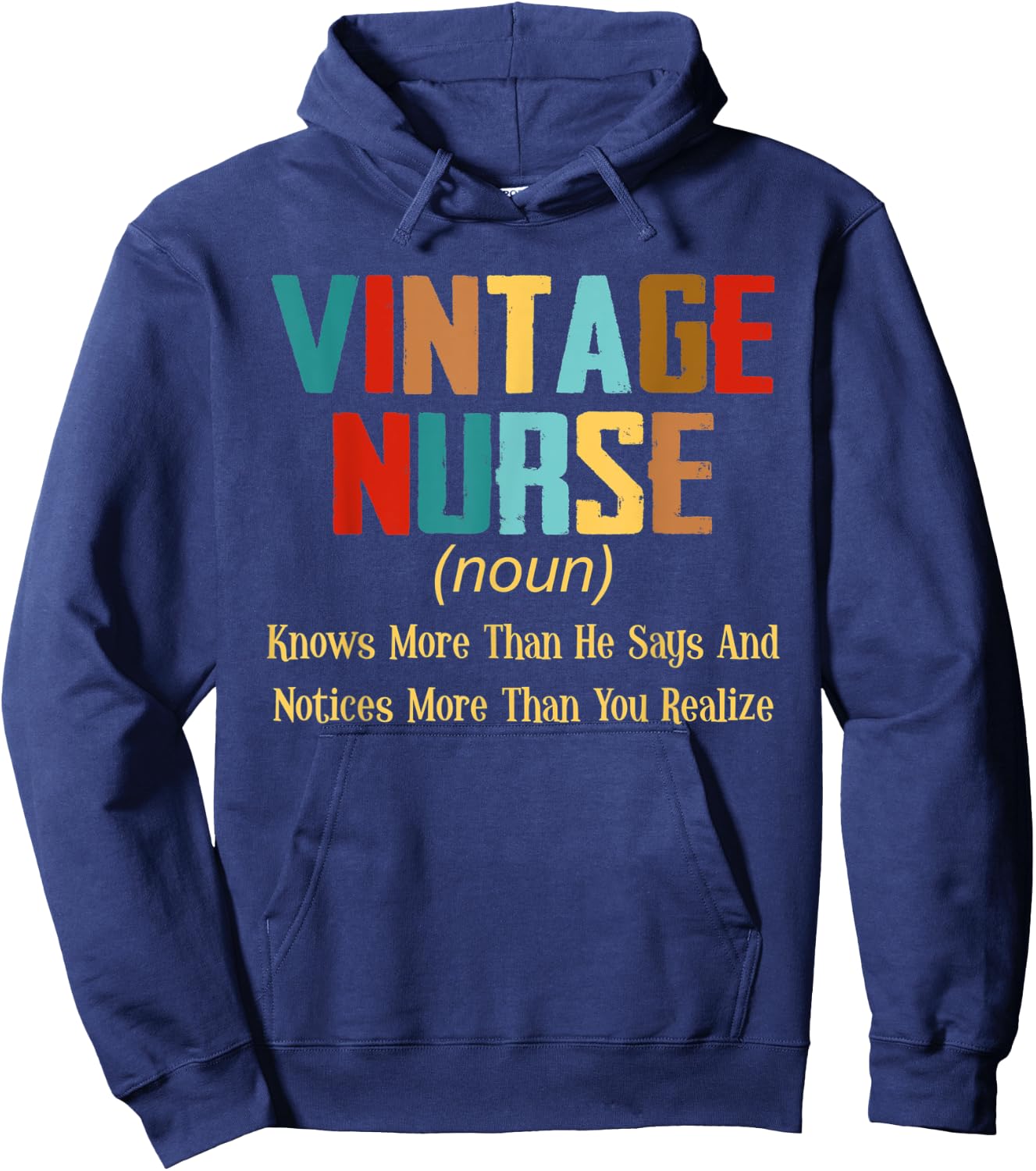 Vintage Nurse Knows More Than He Says Christmas Gift Hoodie - Hoodie | Navy