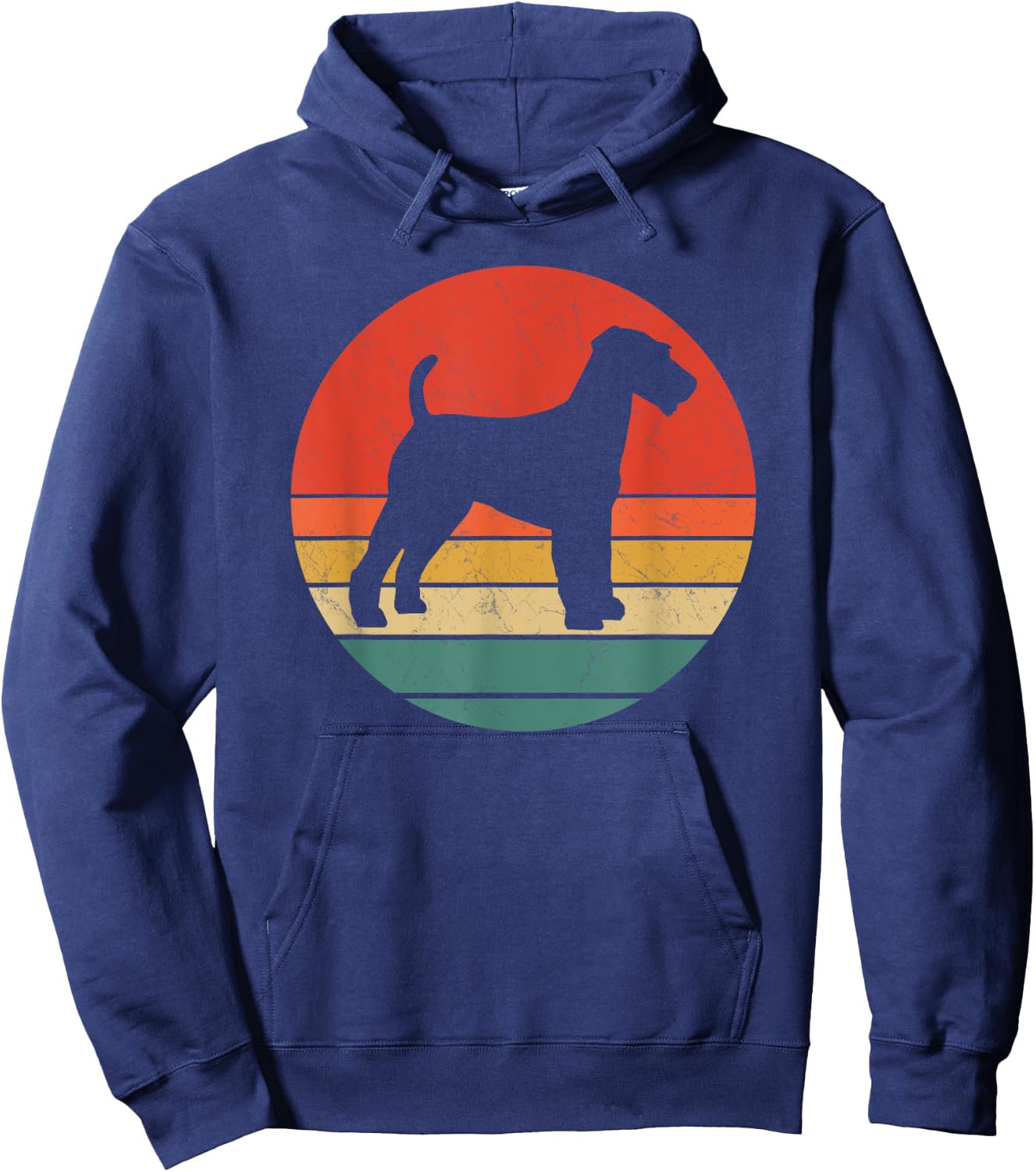 Welsh Terrier Vintage Dog Silhouette Retro Cute Dogs Gift Men Women Girls Kids Hoodie - Hoodie | Navy