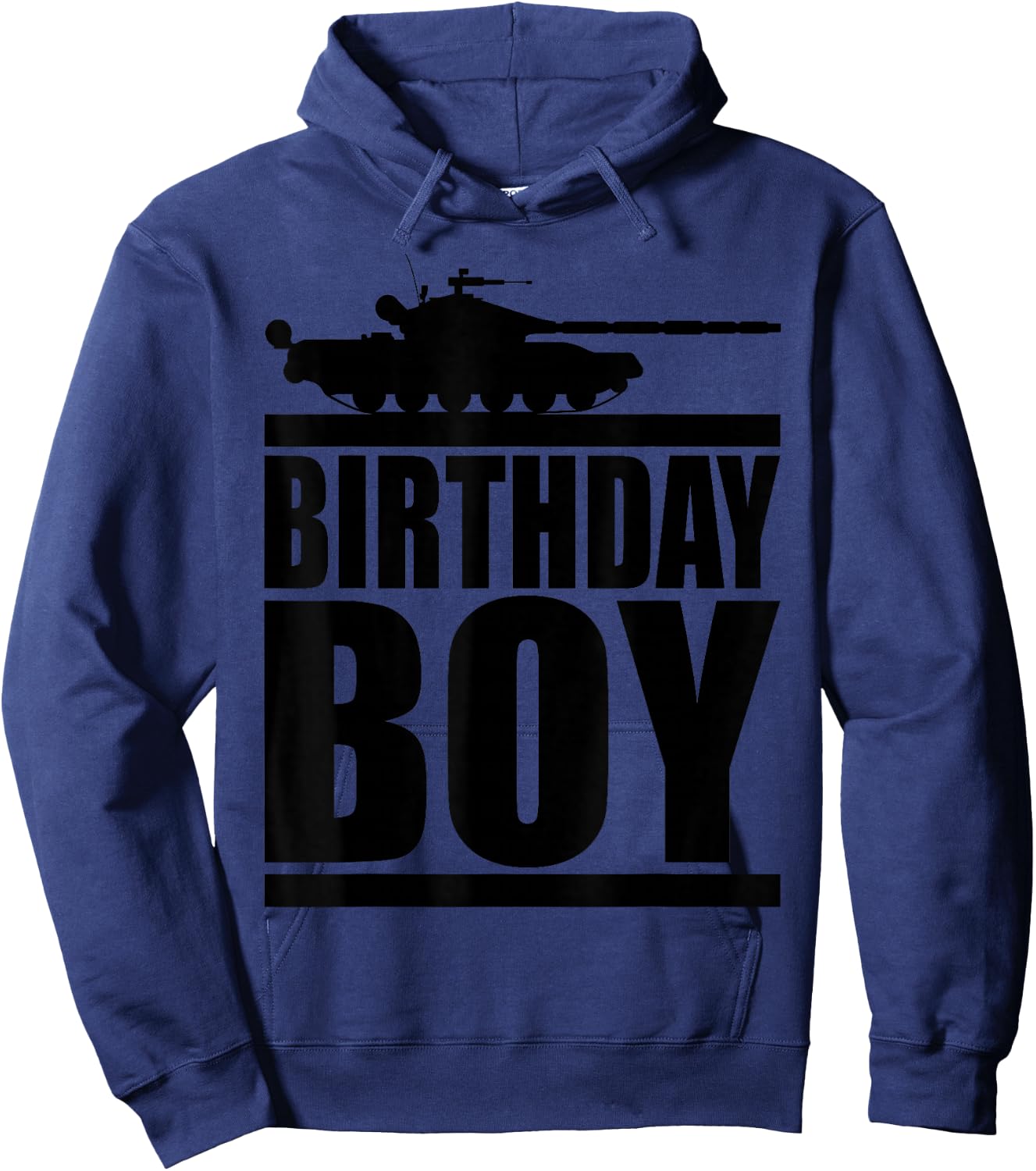 Birthday Boy Army Party Supplies Tank Military Gift Kids Hoodie - Hoodie | Navy